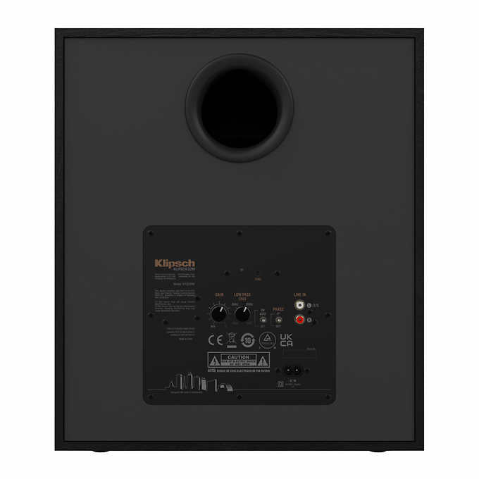 Klipsch R-120SWi Wireless Powered Subwoofer - 12 Inch Deep Bass for Home Theater & Music - Perfect for Movies, Gaming & Hi-Fi Audio Systems