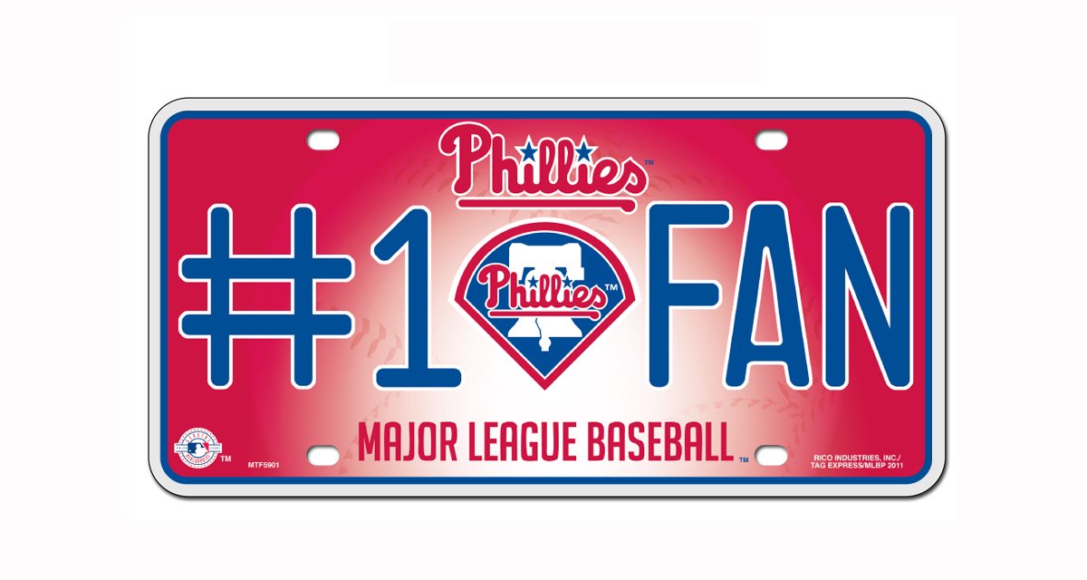 Rico MLB #1 Fan Metal Auto License Plate Tag - Perfect for Baseball Fans, Car Enthusiasts & Game Day Tailgating