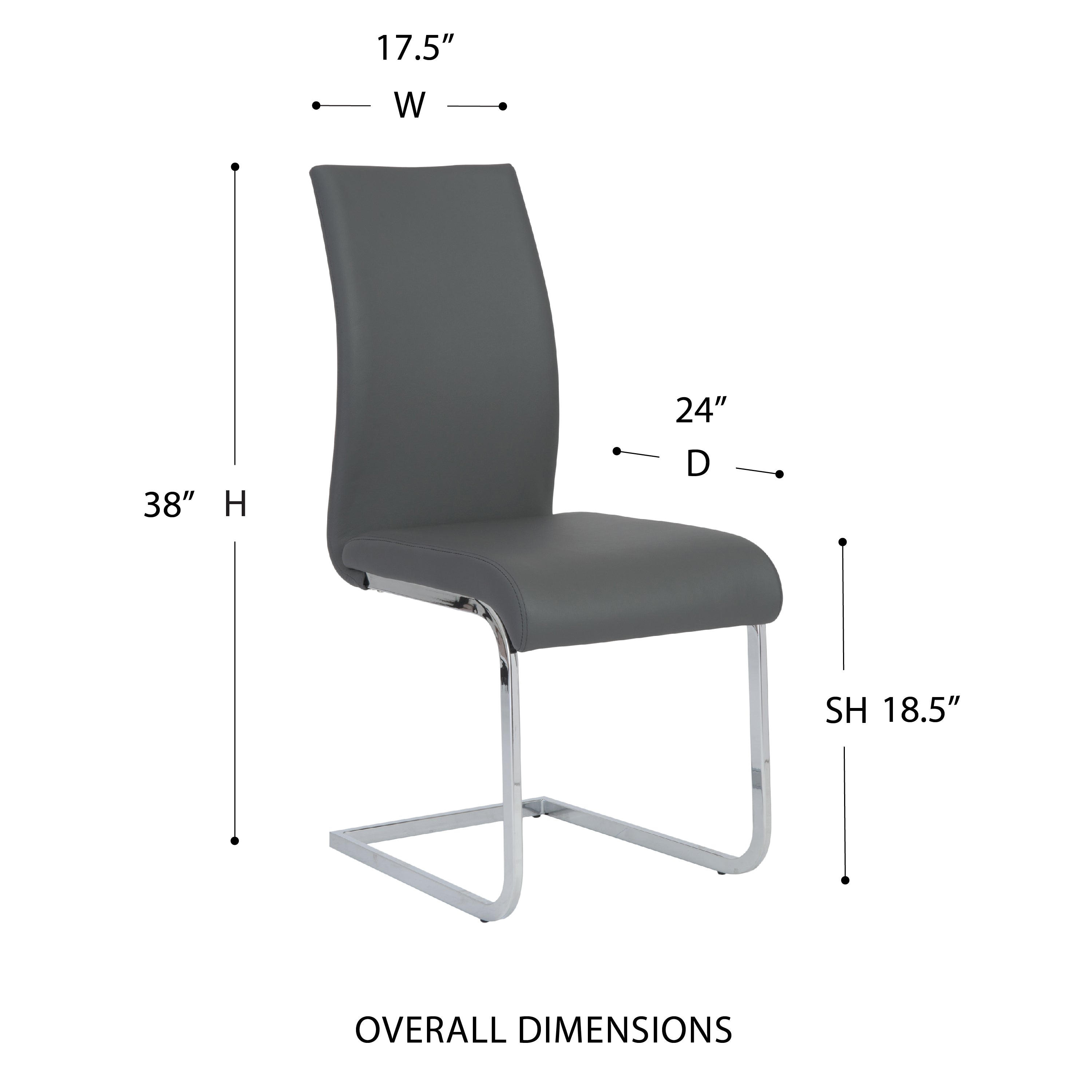 Premium Epifania Dining Leather Chairs Set of 4 - Modern Chrome Legs for Elegant Dining Room & Kitchen Decor - Perfect for Family Gatherings & Dinner Parties