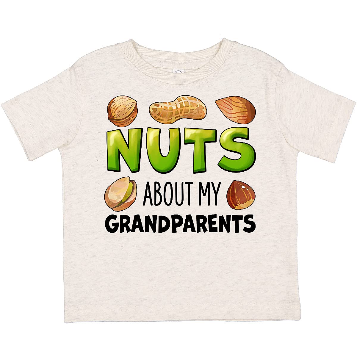 Funny Nuts About My Grandparents Peanut Almond Pistachio Toddler T-Shirt - Cute Graphic Tee for Grandparents Day, Family Reunions & Toddler Outfits