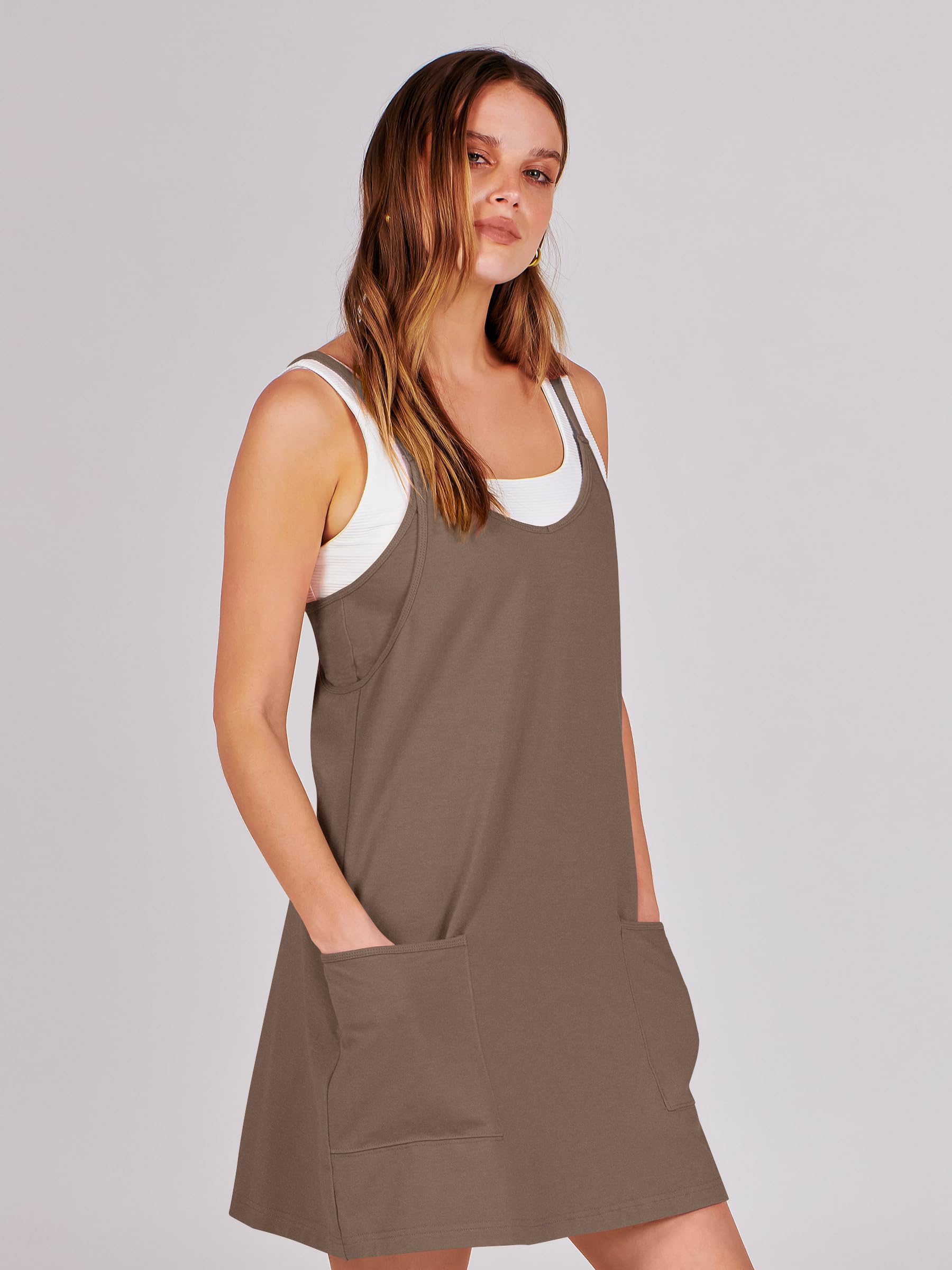 ANRABESS Women's Athletic Dress - Summer Tennis Workout Active Sports Mini Romper with Built-in Shorts | Travel & Vacation Clothes | Perfect for Gym, Running, Yoga and Beach Outings