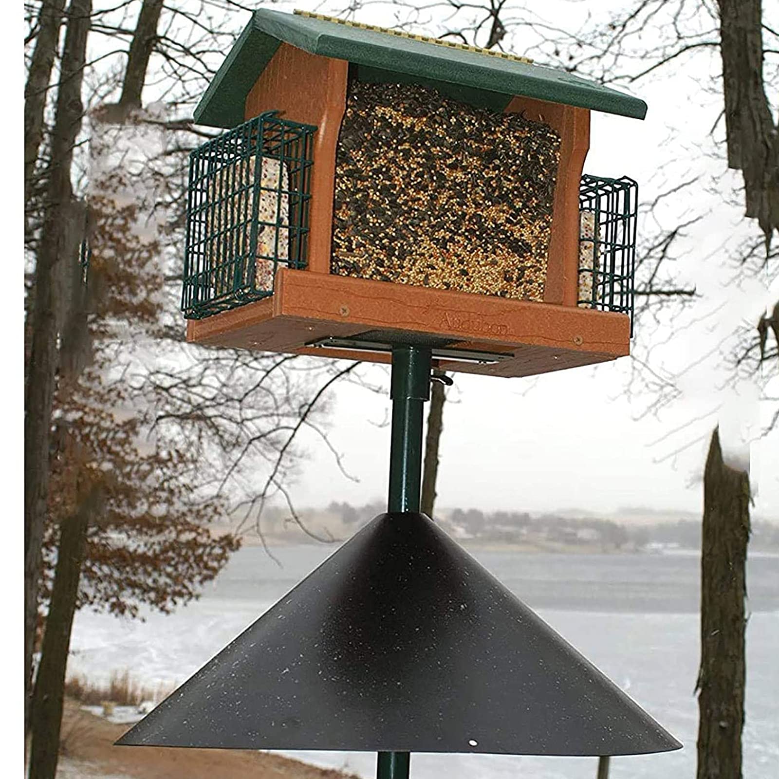 16-Inch Wrap Around Squirrel Baffle for Bird Feeder Pole - Effective Squirrel Guard to Protect Hanging Bird Feeders - Perfect for Outdoor Gardens, Backyards, and Bird Watching Areas