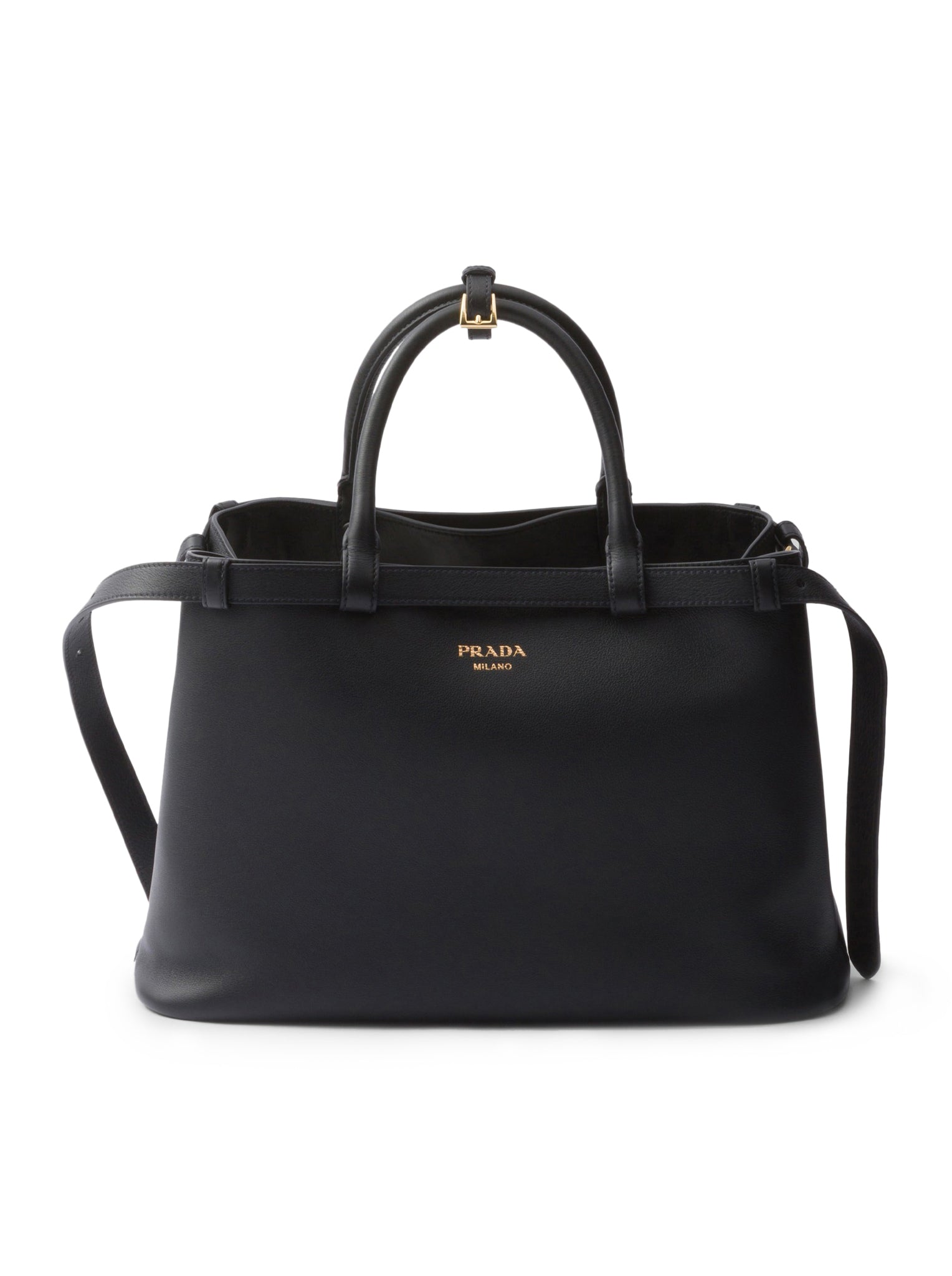 Prada Medium Leather Belt Bag with Double Buckle Strap - Stylish Crossbody Purse for Women, Perfect for Work, Travel & Everyday Use