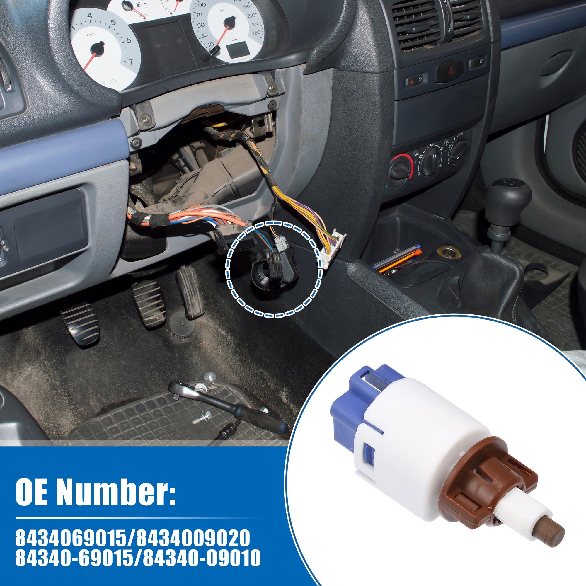 X AUTOHAUX Brake Light Switch Replacement for Toyota 4Runner 2003-2013 & Avalon 2005-2012 - Compatible with Part Numbers 84340-69015 & 84340-09020 - Easy Installation for Improved Safety & Night Driving