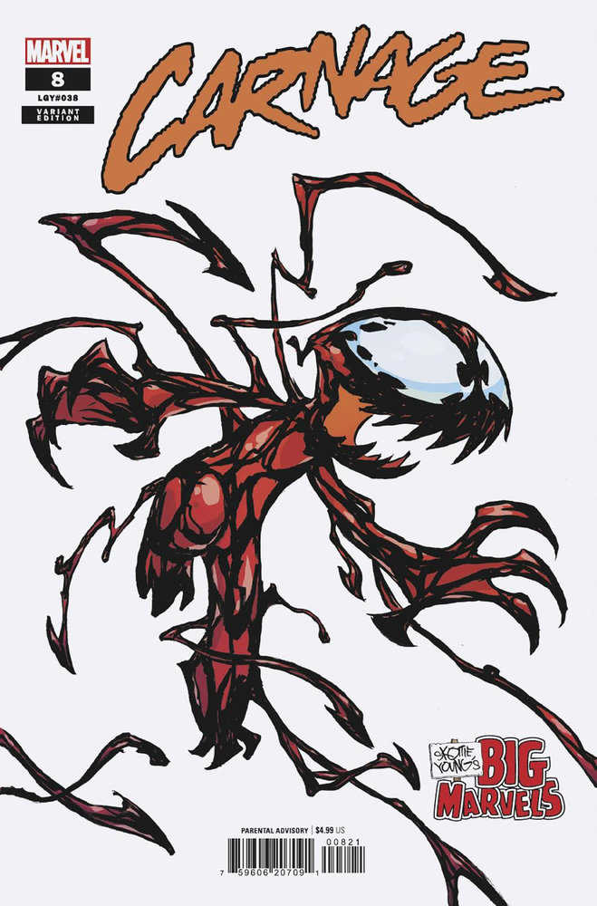 Carnage #8 Comic Book - Skottie Young's Exclusive Marvel Variant Cover | Collectible for Marvel Fans, Comic Book Enthusiasts & Gift for Superhero Lovers