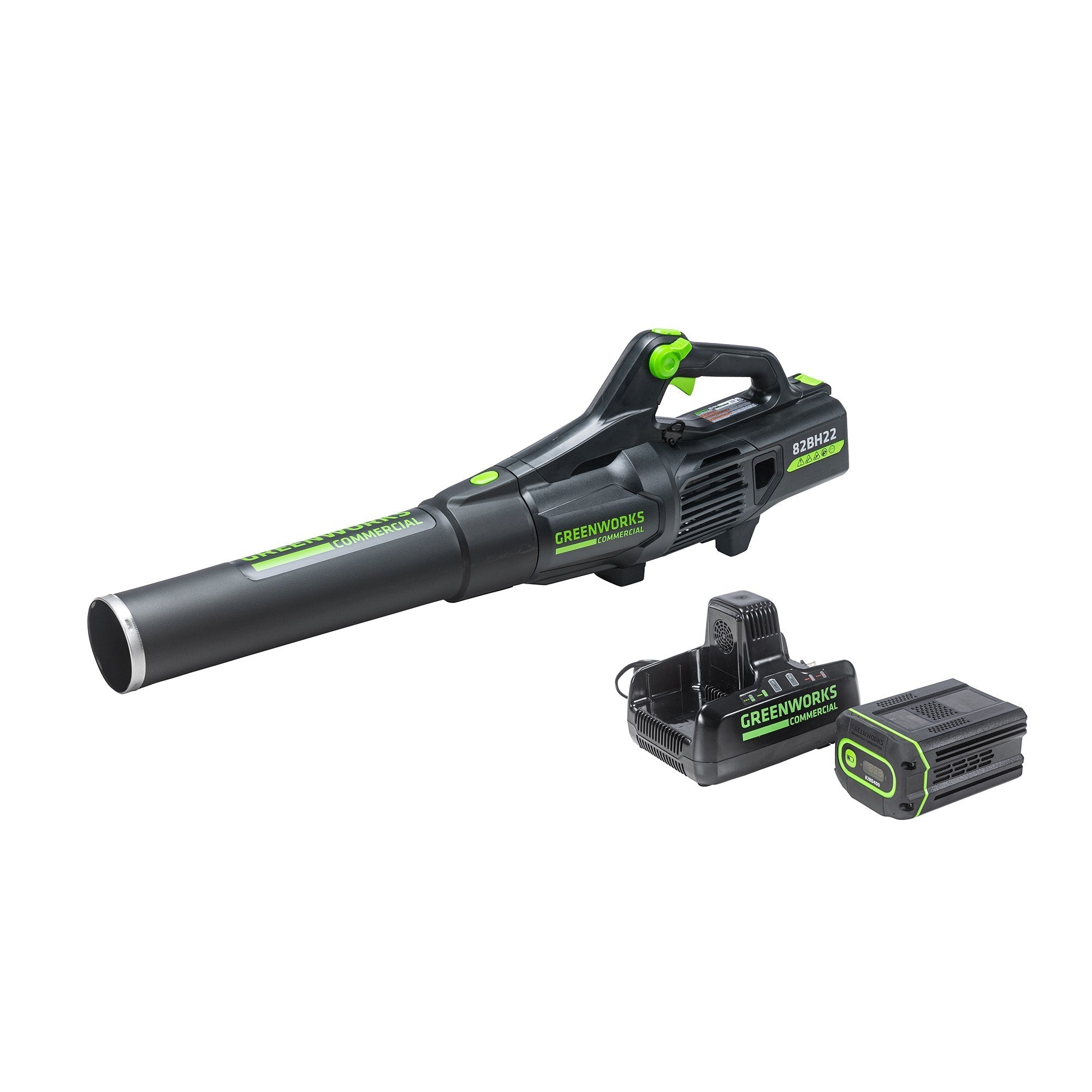 82V Cordless Handheld Brushless Axial Leaf Blower with 4.0Ah Lithium-Ion Battery & Dual Port Fast Charger - Powerful Yard Cleanup for Leaves, Grass Clippings and Debris Removal