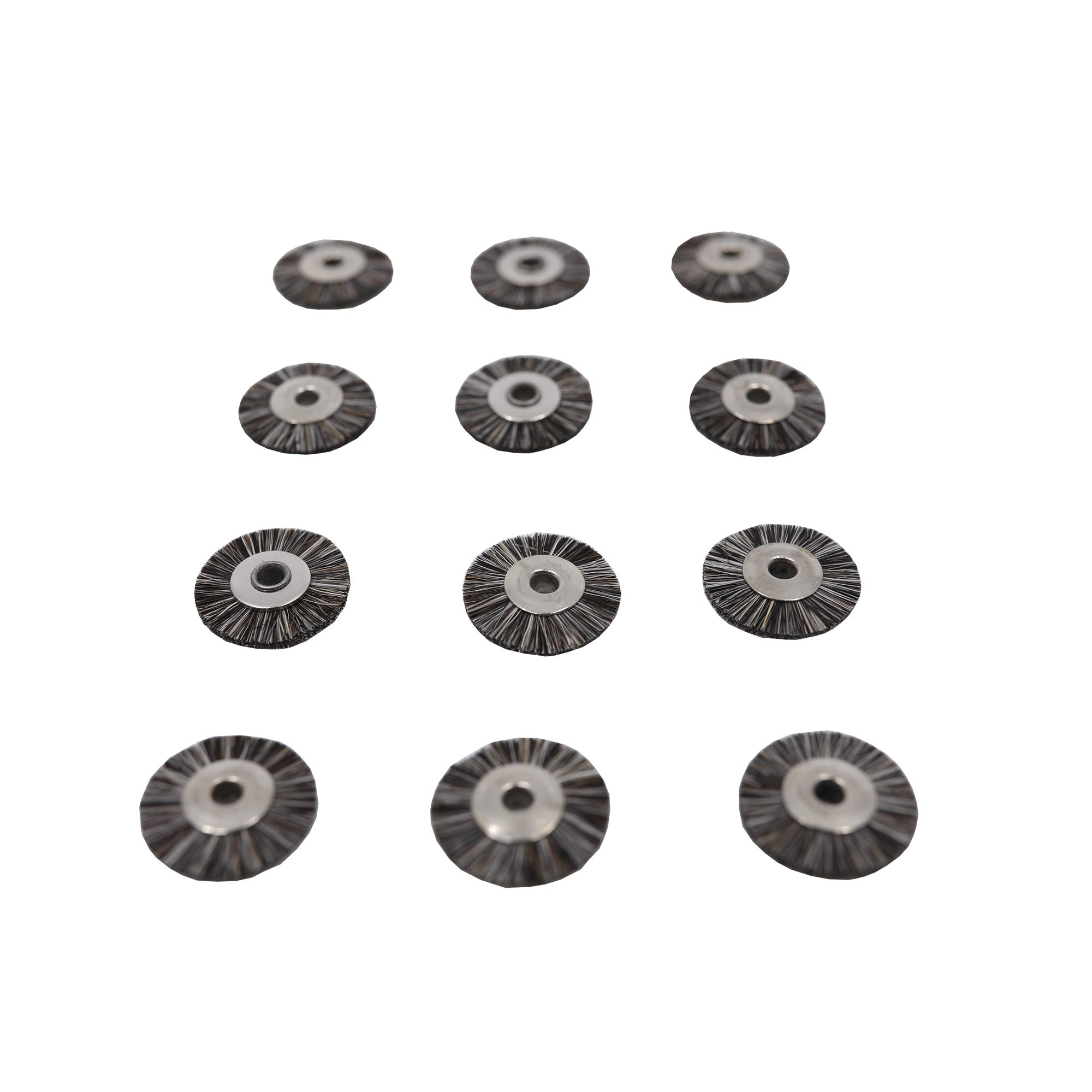 EuroTech Soft Unmounted Bristle Brushes 1 Inch Gray - Pack of 12 - Perfect for Cleaning, Detailing, and DIY Projects