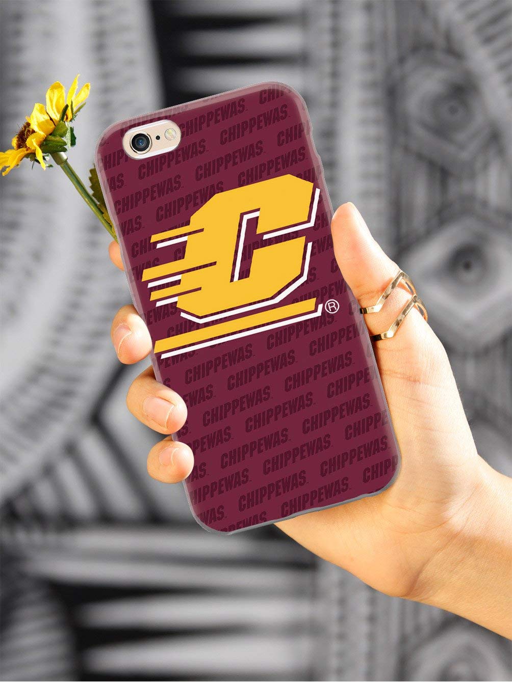 Inspired Cases - Shockproof & Anti-Slip iPhone 7 Plus Case - 3D Textured Protective Cover for Apple iPhone 7 Plus - Central Michigan University Design - Perfect for Daily Use, Work & Outdoor Activities