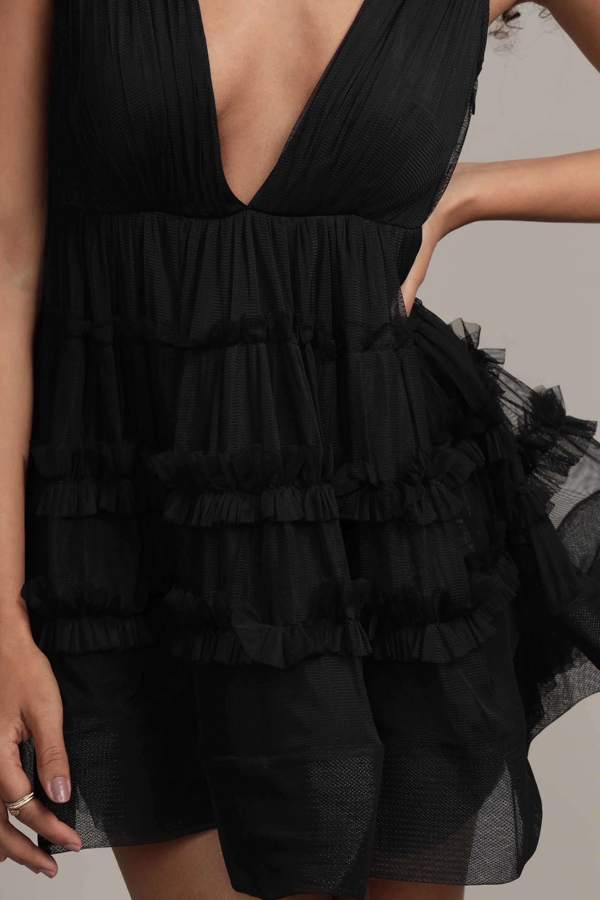 Ivy Black Tulle Mini Dress - Elegant Party & Evening Wear for Women | Perfect for Weddings, Prom, Cocktail Dresses & Special Occasions