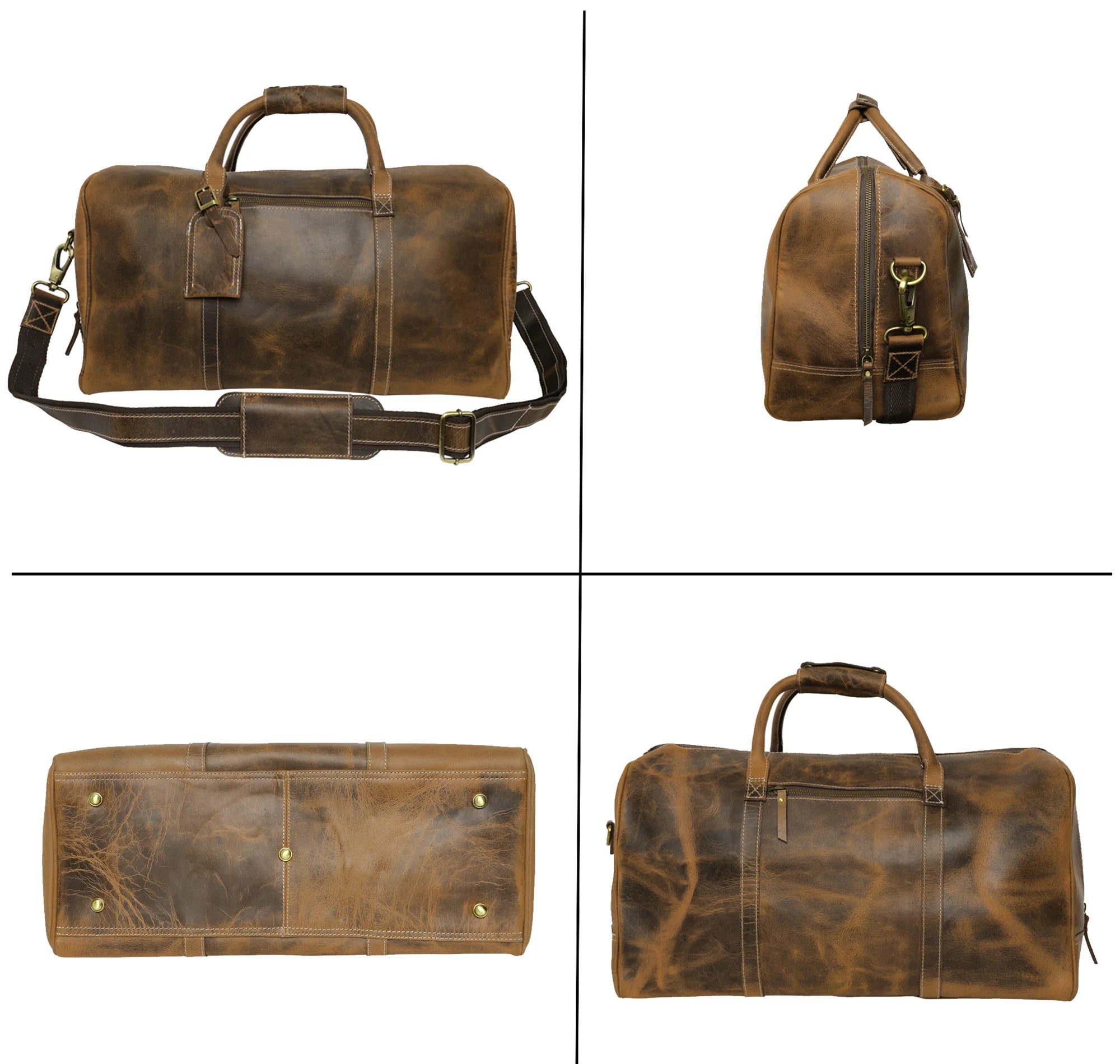 Premium Sasha Travel Duffle Bag for Men & Women - Waterproof Carry-On Duffel with Shoulder Strap (Brown) - Perfect for Gym, Weekend Trips & Air Travel