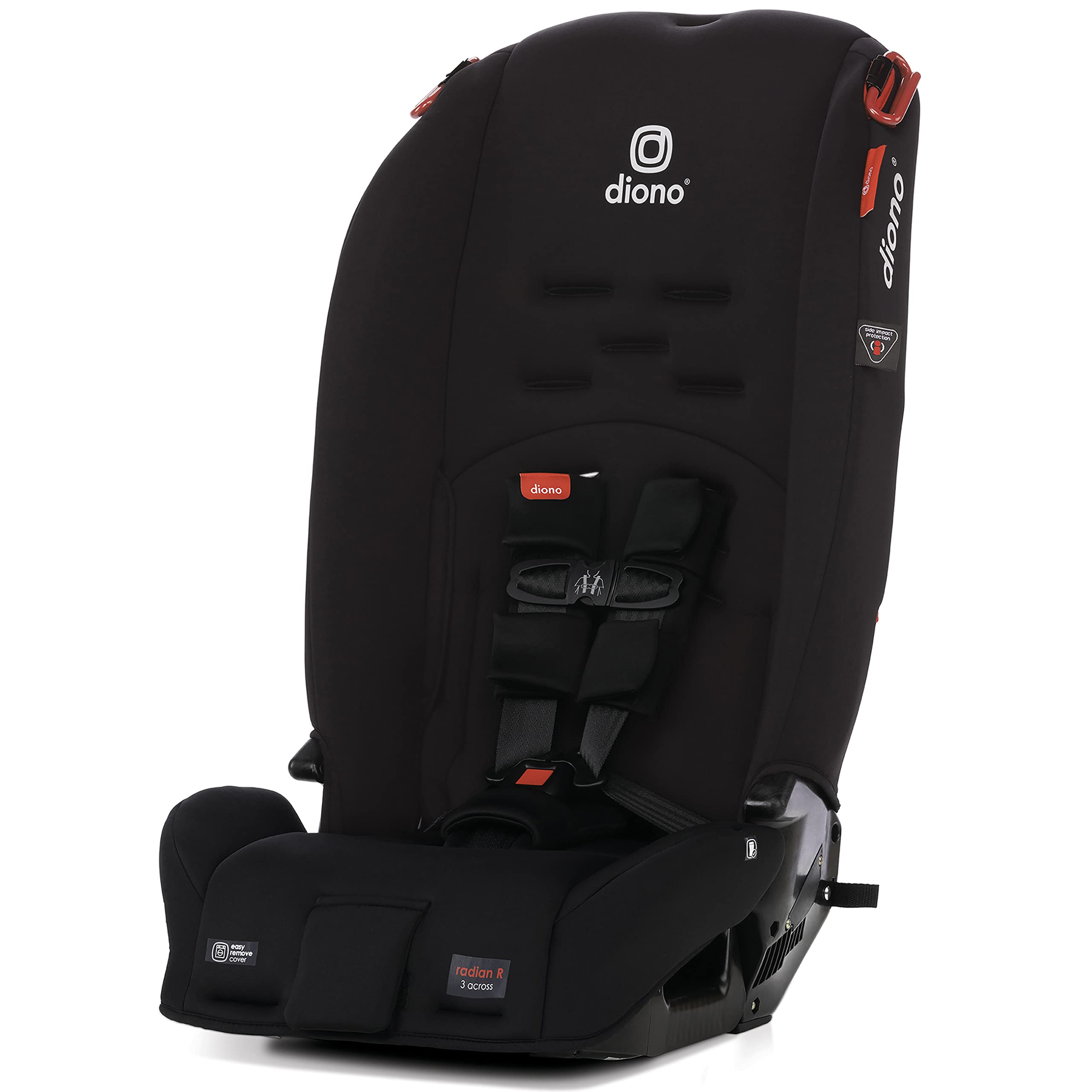 Diono Radian 3R 3-in-1 Convertible Car Seat for Infants & Toddlers | Rear & Forward Facing | Slim Fit 3 Across Design | 10-Year Use | Jet Black | Perfect for Compact Cars & Family Travel