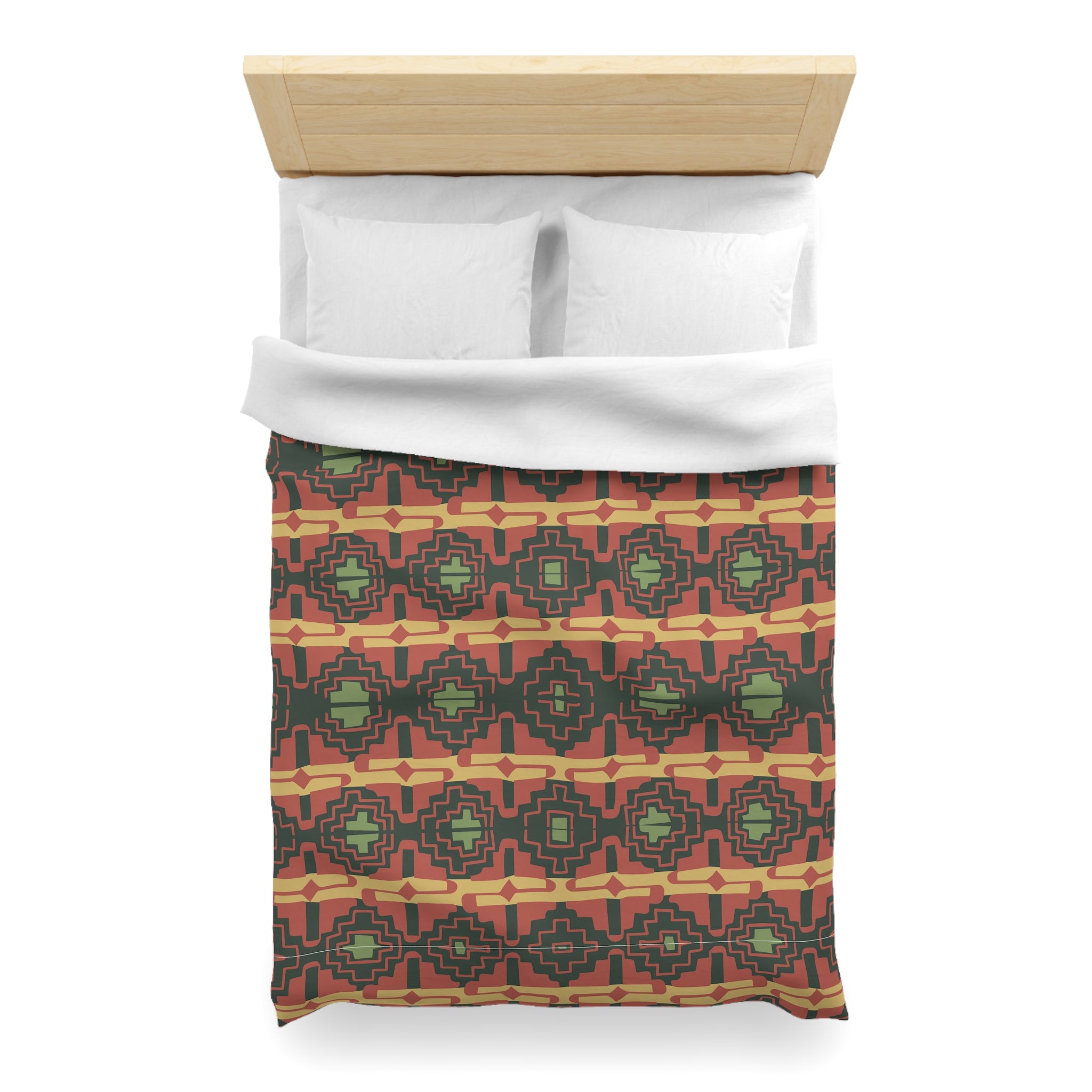 Soft Microfiber Duvet Cover Set - Southwestern Dune Pattern - Queen Size Bedding for Cozy Home & Hotel Use