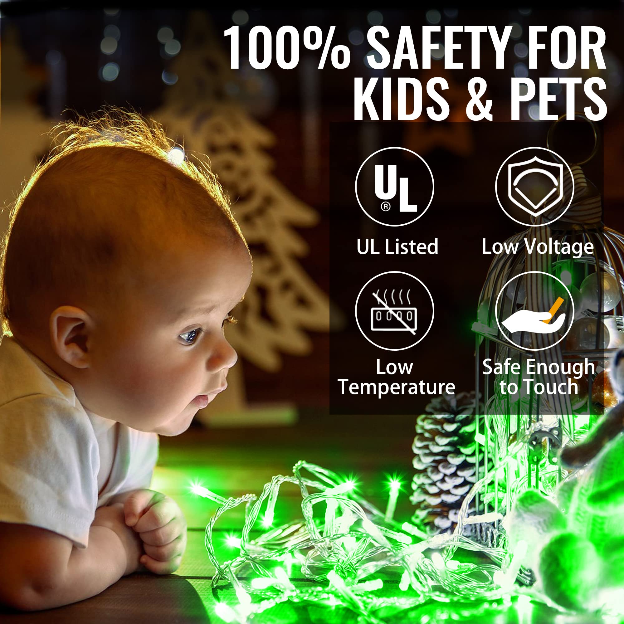 Heceltt 394FT 1000LED Outdoor Christmas Lights with 8 Modes & Timer - Waterproof Plug-in String Lights for Xmas Tree, Wedding, Party, Holiday Decor - Perfect for Indoor and Outdoor Holiday Lighting