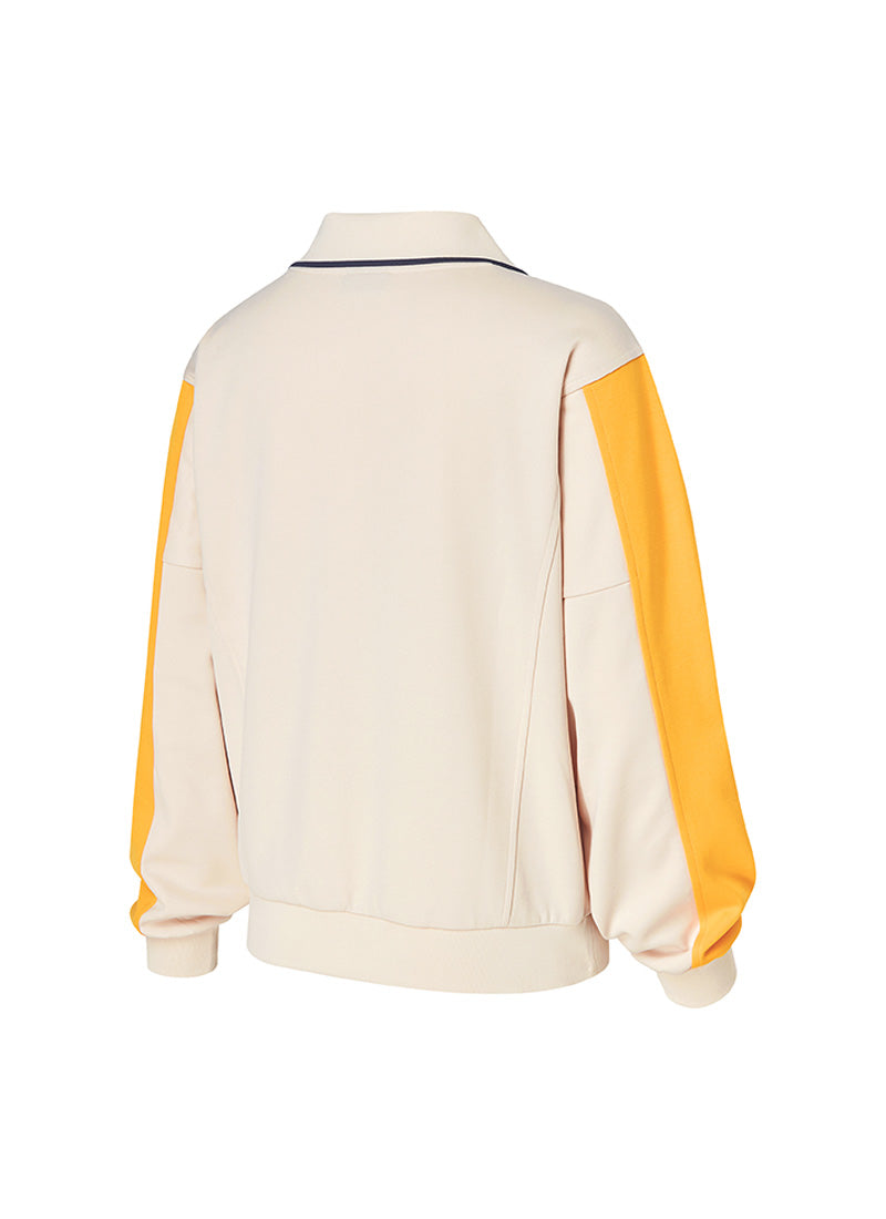 Stylish Color Block Collar Sweatshirt for Women | Trendy Pullover with Contrast Collar | Perfect for Casual Outfits, Layering & Streetwear Fashion
