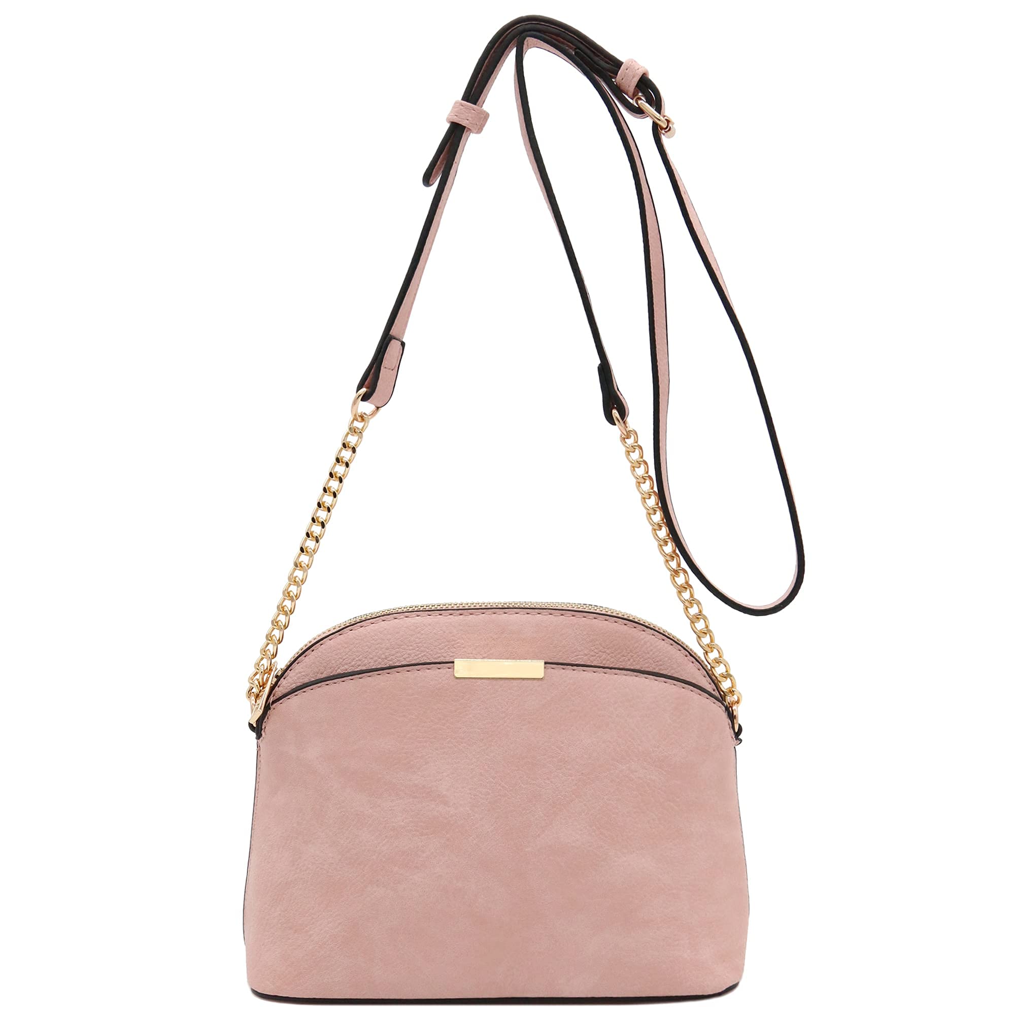 Stylish Faux Leather Small Dome Crossbody Bag with Chain Strap - Perfect for Women's Everyday Use, Work, and Travel