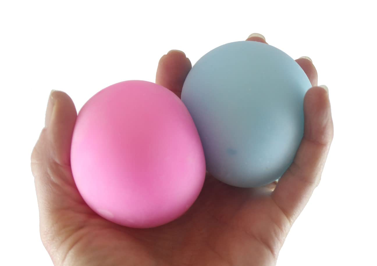 Glow in The Dark Stress Balls Set of 2 - Squishy Sensory Squeeze Balls for Anxiety Relief & Fidget Toys - Perfect for Kids, Adults, Office & Therapy Use (Random Colors)