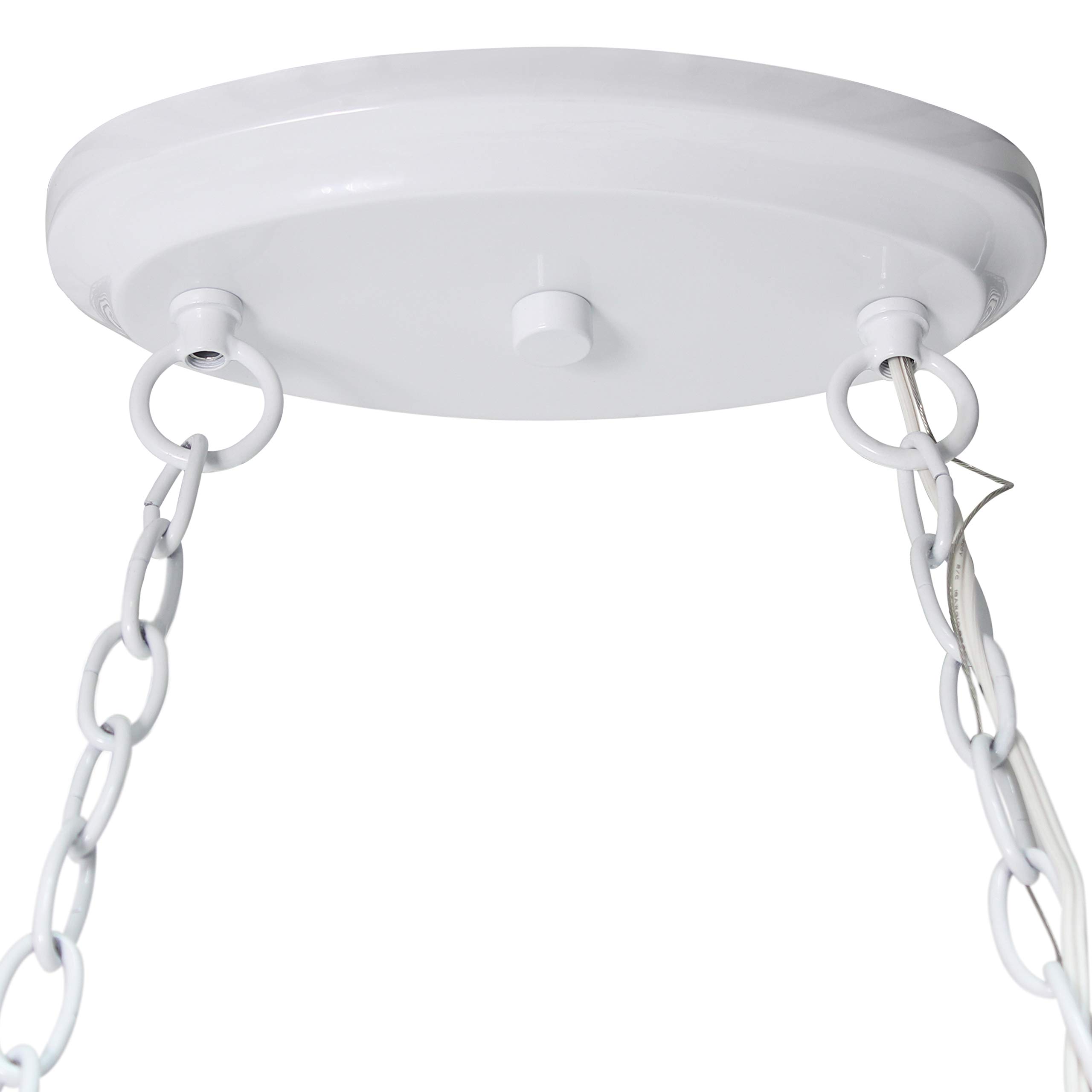 Elegant Designs PR1000-WHT 2-Light Kitchen Pot Rack with Built-in Downlights - White | Modern Hanging Cookware Organizer for Home & Restaurant Use