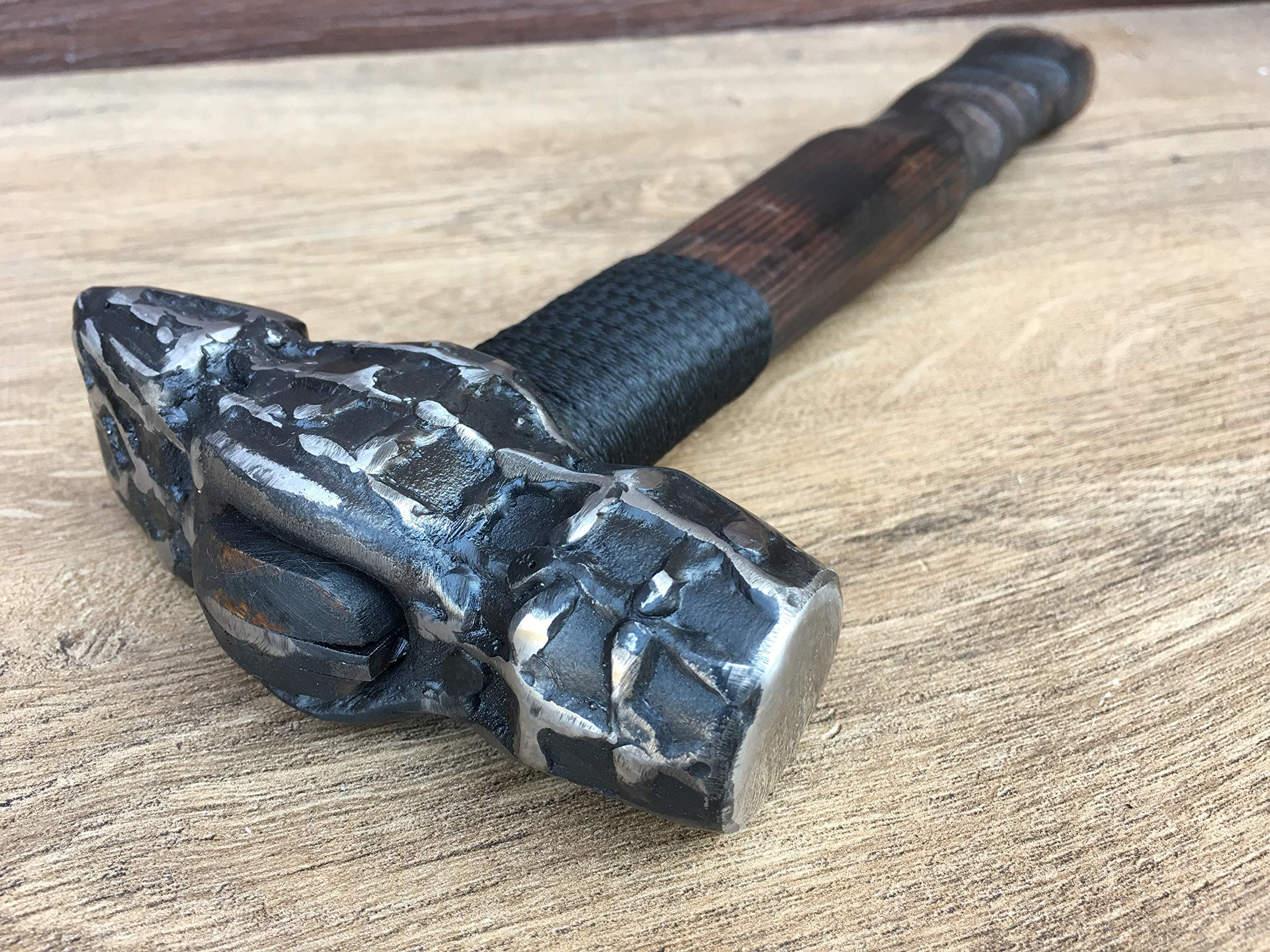 Hand Forged Steel Hammer - Viking Axe & Blacksmith Tool for Men | Durable Iron Gift for Him, Birthday Present for Handyman | Perfect for DIY Projects, Woodworking & Outdoor Adventures