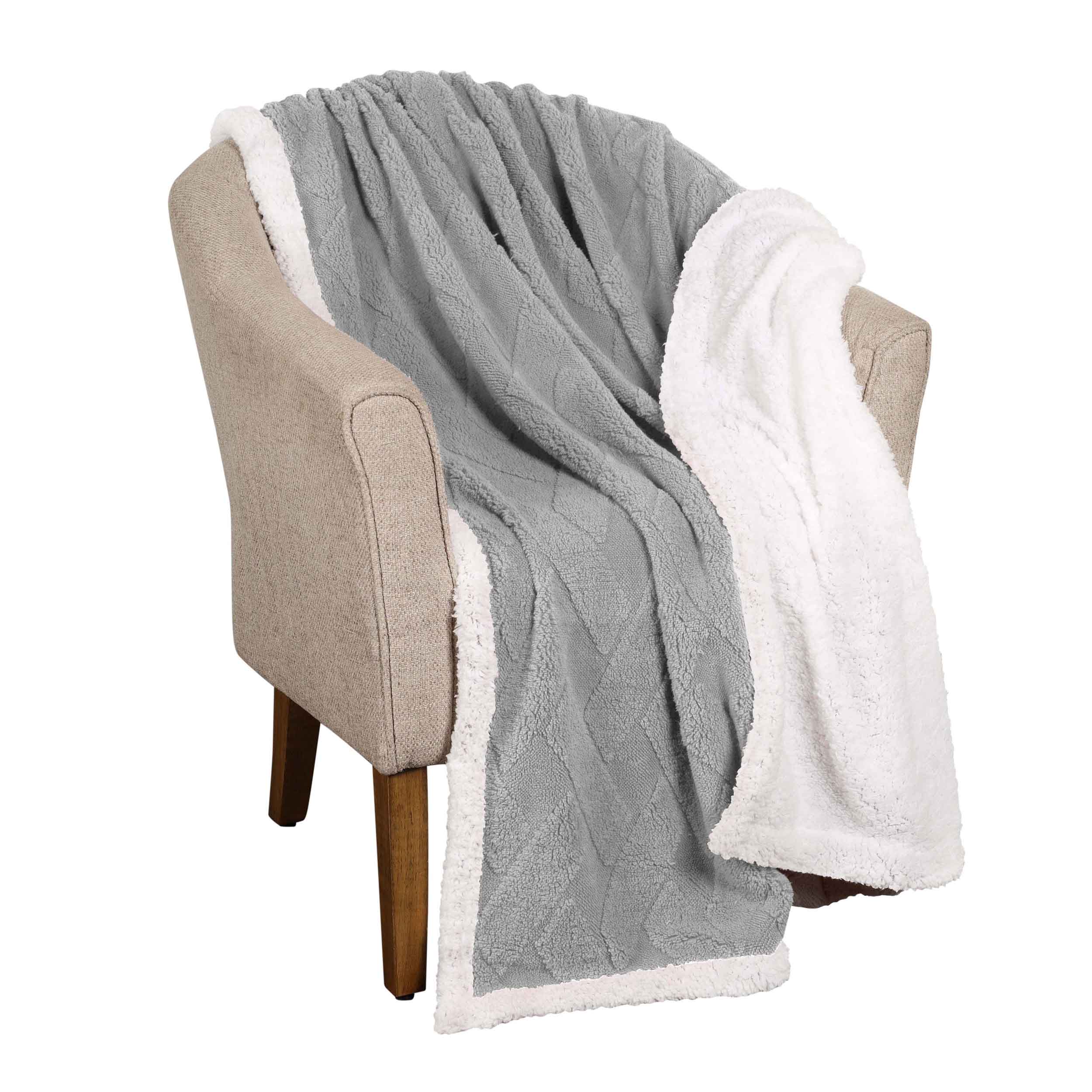Nuuk Reversible Jacquard Lattice Plush Sherpa Fleece Blanket - Ultra Soft & Warm Winter Throw for Couch, Bed & Travel - Cozy Home Decor Gift for Christmas & Cold Weather
