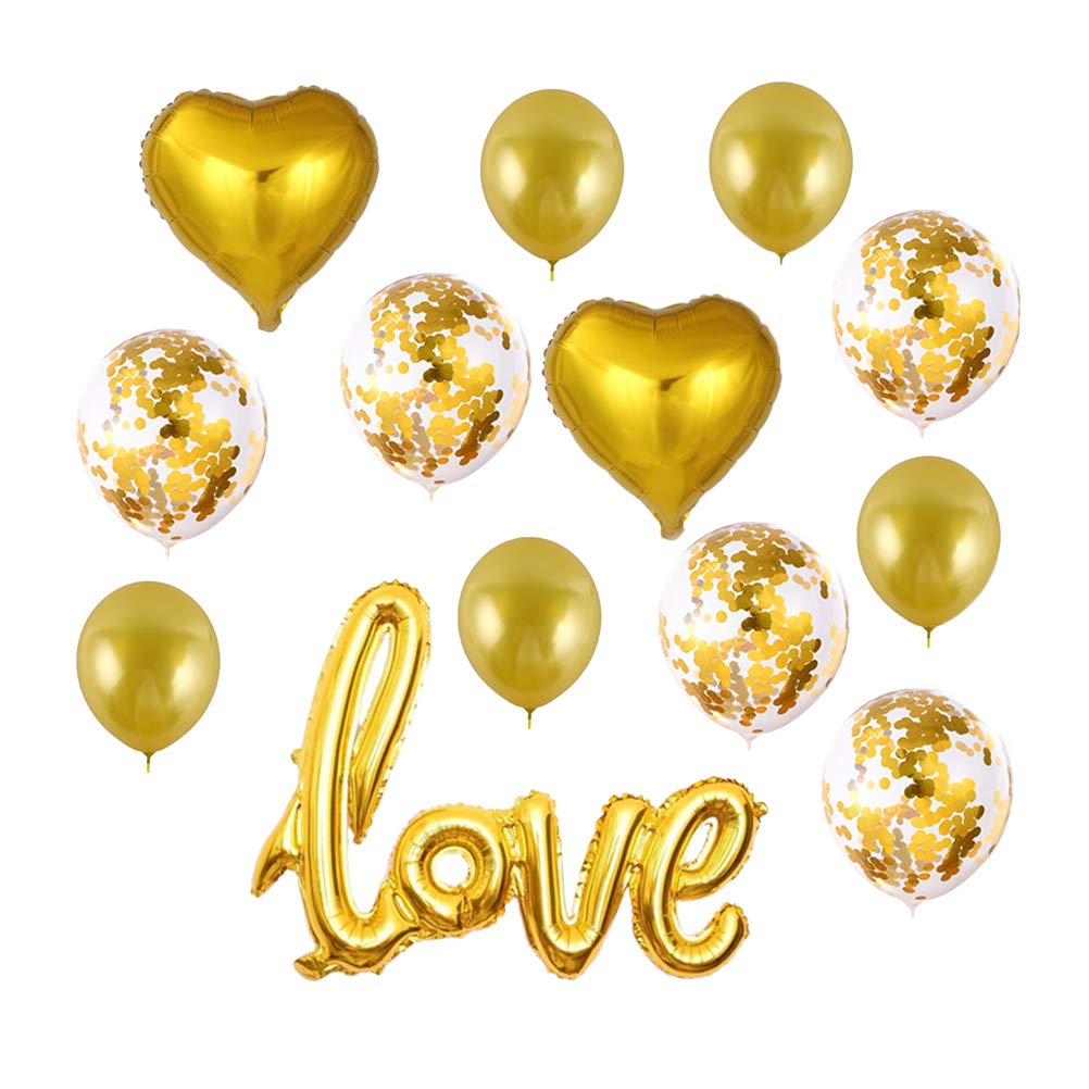 Amosfun 13-Piece Valentine's Day Love Decor Balloon Set - 1 Love Balloon, 2 18