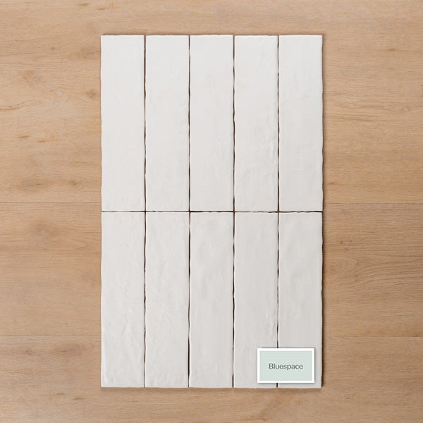 Altona White Satin Cushioned Edge Ceramic Tile 75x300mm - Premium Bathroom & Kitchen Wall Tiles for Modern Home Decor