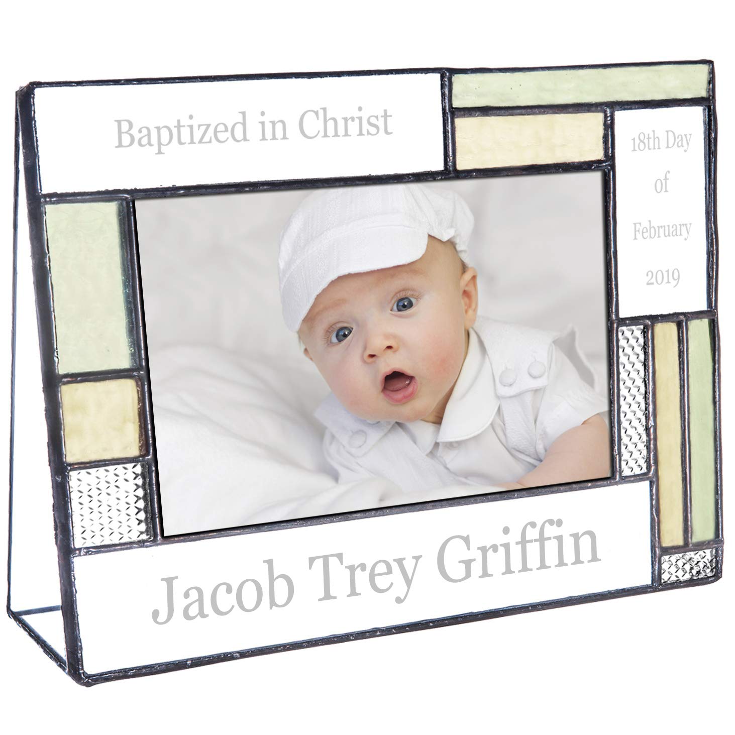 Personalized Baptism Photo Frame - Custom Engraved 4x6 Glass Gift for Boys & Girls | Church Ceremony Keepsake