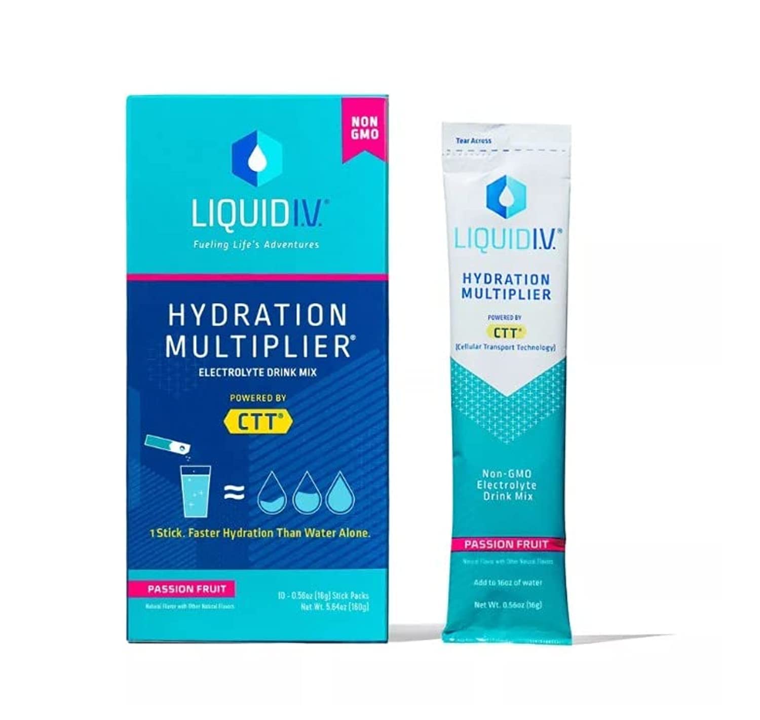 Liquid I.V. Hydration Multiplier Powder Packets - Passion Fruit Flavor (5.65 oz) | Electrolyte Drink Mix for Rapid Hydration, Energy Boost & Recovery - Perfect for Workouts, Travel & Outdoor Activities