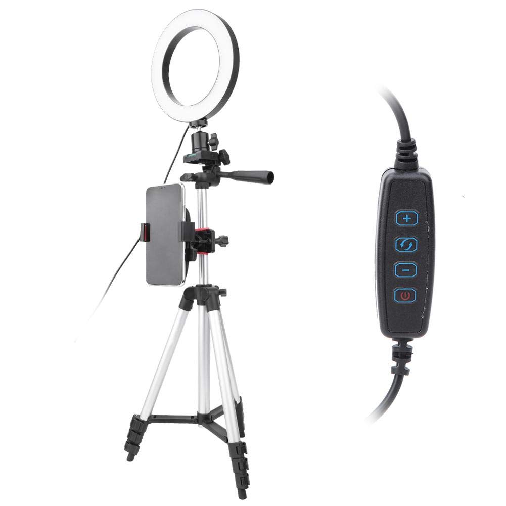 6-Inch USB Dimmable LED Ring Light with Tripod & Phone Holder - Perfect for Live Streaming, Photography, Video Calls & TikTok Videos