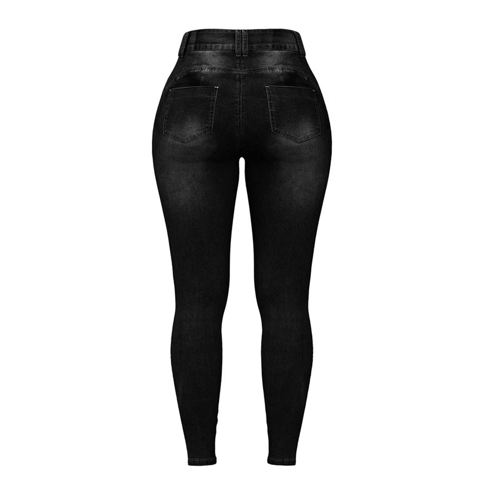 Women's Skinny Stretch Denim Jeans - High Waist Slim Fit Pencil Pants with Distressed Holes for Fitness & Casual Wear | WallFlower Jeans | Perfect for Workouts, Running Errands & Everyday Outfits