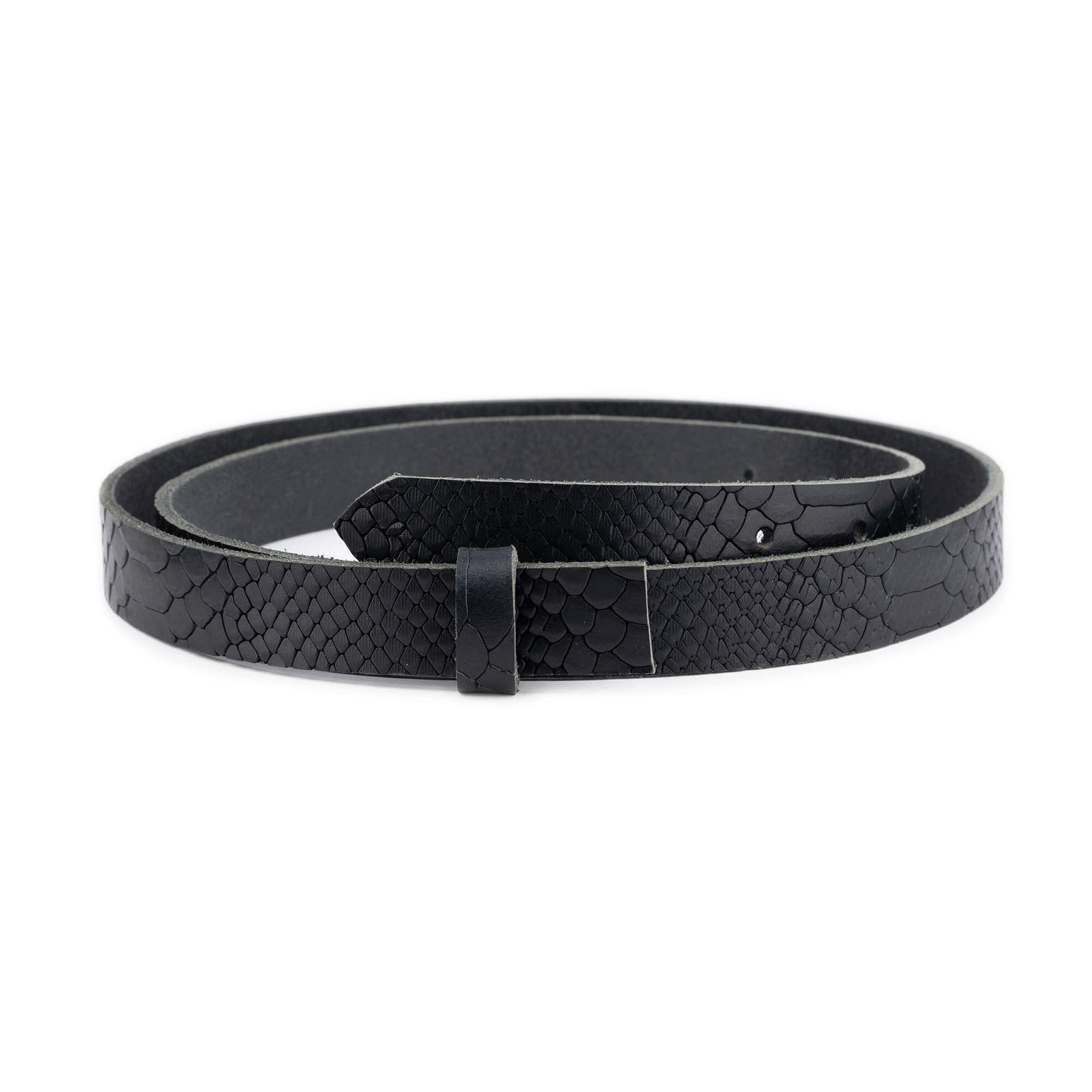 2.5 cm Black Snake Embossed Leather Belt Strap - Replacement for Versace Buckles - Stylish Accessory for Men & Women | Perfect for Casual, Office & Formal Outfits