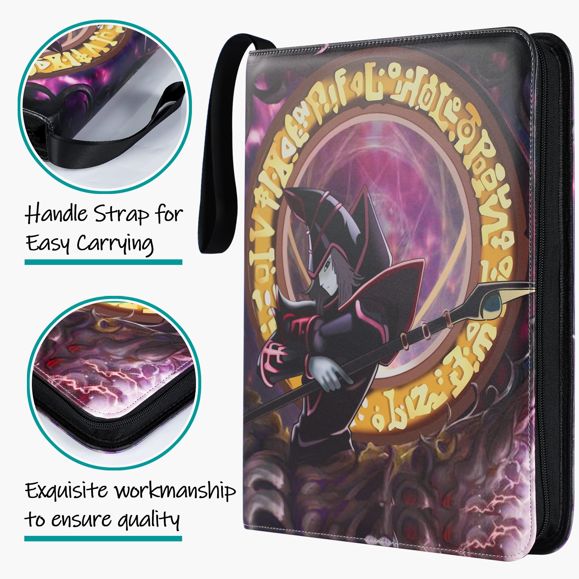 Premium Yu-Gi-Oh Card Binder - 720 Pocket Trading Card Album with 40 Removable Sleeves, 9-Pocket Page Protector for DM & TCG Collections - Perfect for Tournaments, Storage & Display