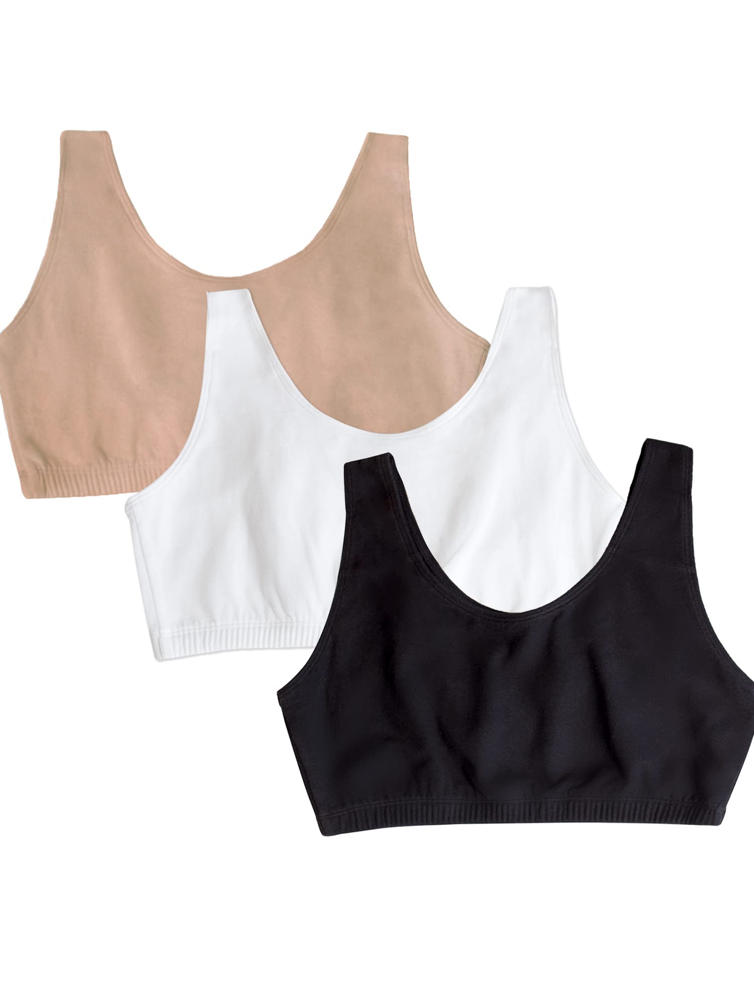 Fruit of the Loom Women's Cotton Tank Bra - Soft Comfortable Wirefree Bralette with Breathable Fabric for Everyday Wear, Yoga & Lounge