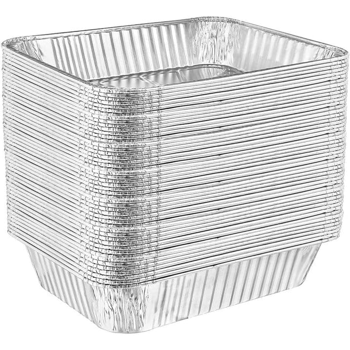 100-Pack Heavy Duty Disposable Aluminum Foil Pans 14.2x10.63x2.94 Inches - Rectangular Baking Pans for Roasting Chicken, Turkey, Vegetables - Perfect for Catering, Meal Prep & Holiday Cooking