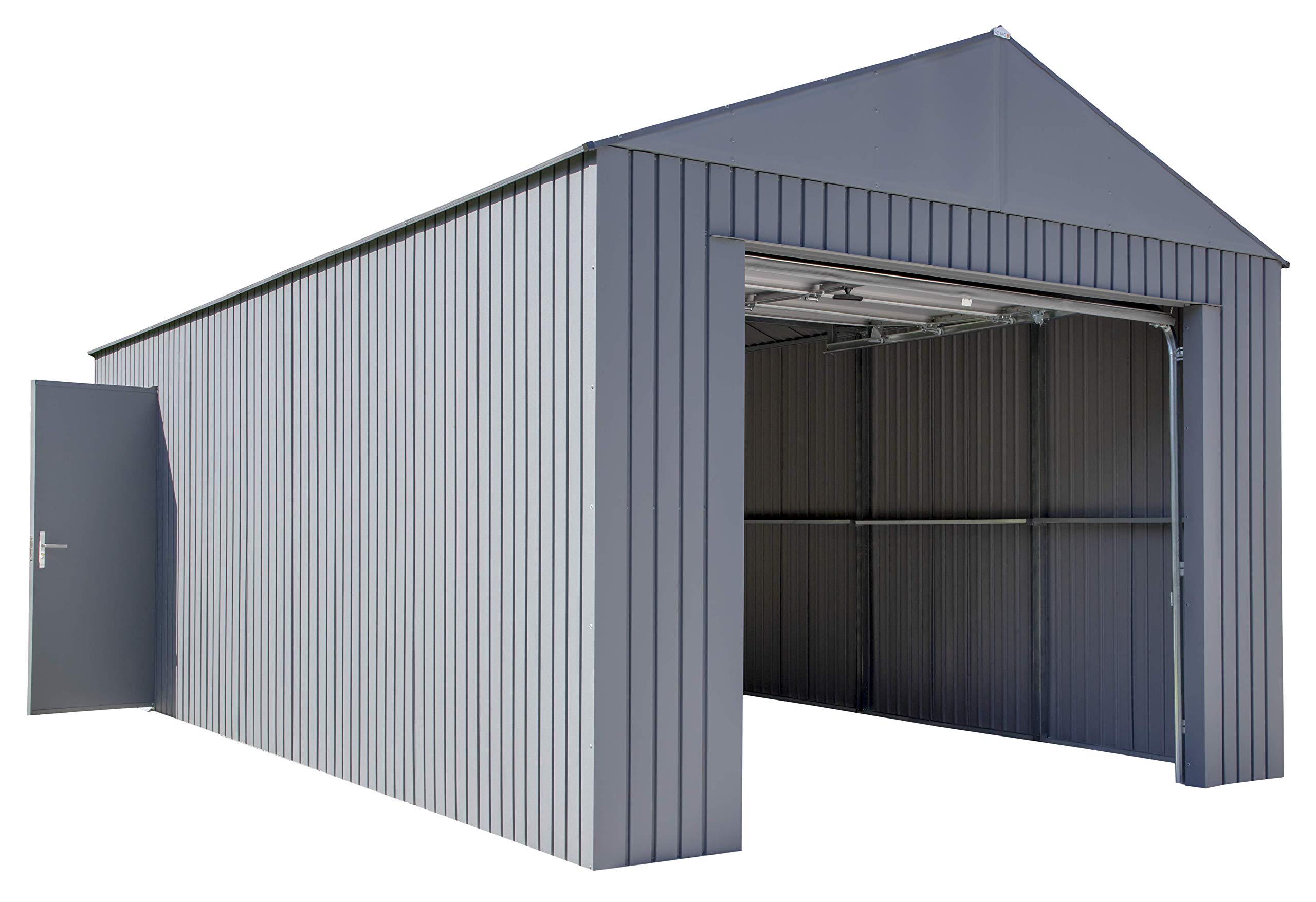 Sojag 12' x 25' Everest Galvalume Steel Garage Storage Building with Extra Tall Walls - Charcoal | Durable Outdoor Shed for Tools, Equipment & Vehicle Protection