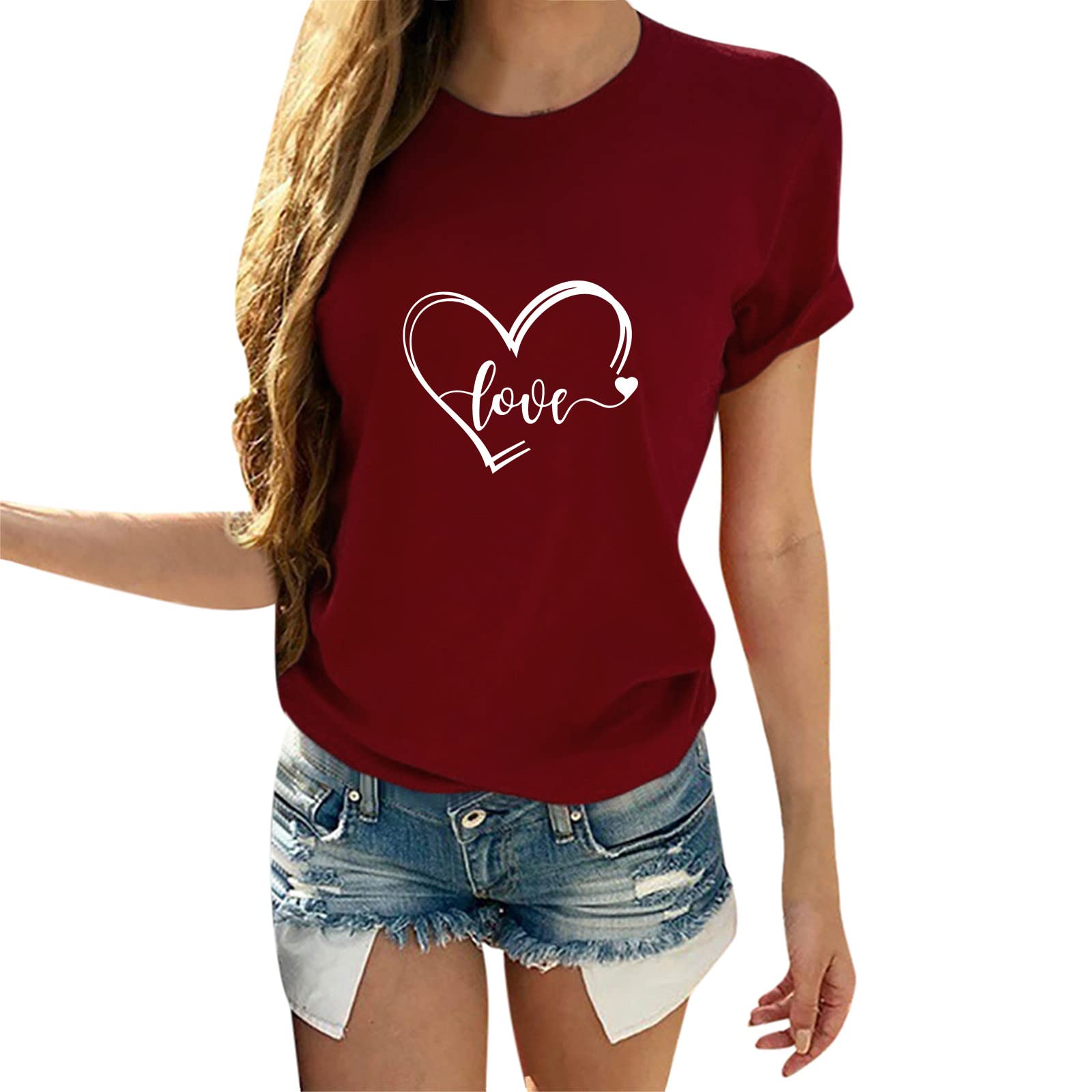 Women's Oversized Half Sleeve Crewneck T-Shirt - Loose Fit Casual Flowy Blouse Top for Everyday Wear, Street Style & Summer Outfits