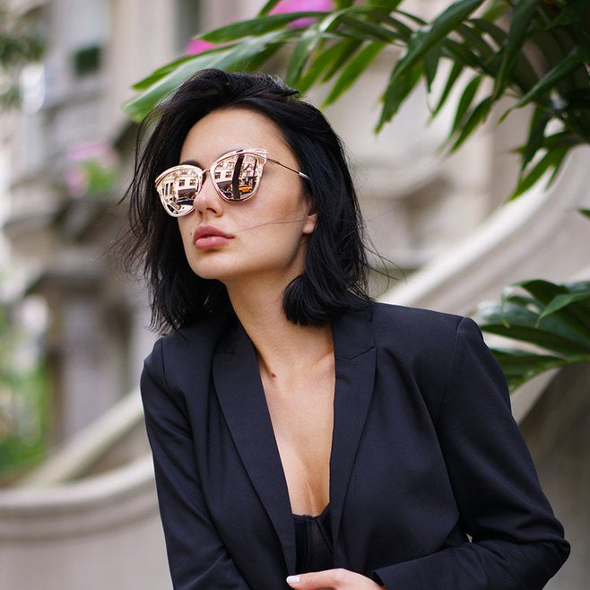Polarized Rose Gold Sunglasses for Women - UV Protection, Fashionable & Lightweight - Perfect for Driving, Beach, and Outdoor Activities