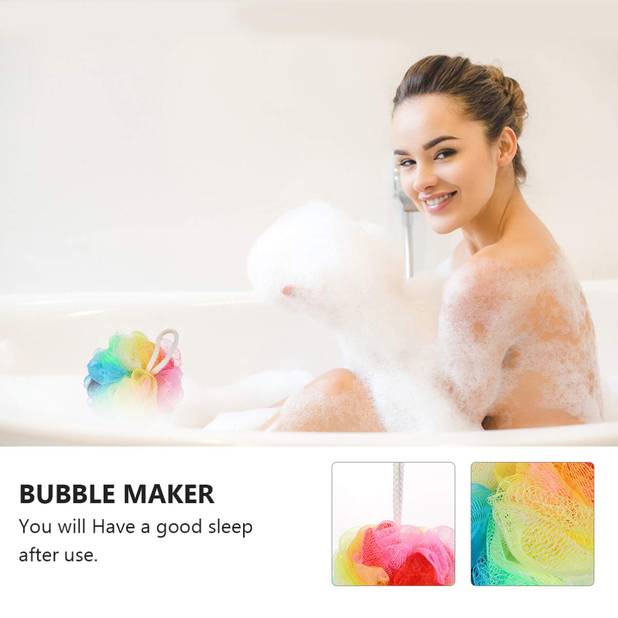 Exfoliating Loofah Sponges for Face & Body - 6 Pack Bath Sponge Balls, Mesh Shower Pouf, Bubble Making Scrubber for Men & Women - Spa, Shower & Bathroom Accessories - Perfect for Exfoliation & Relaxation