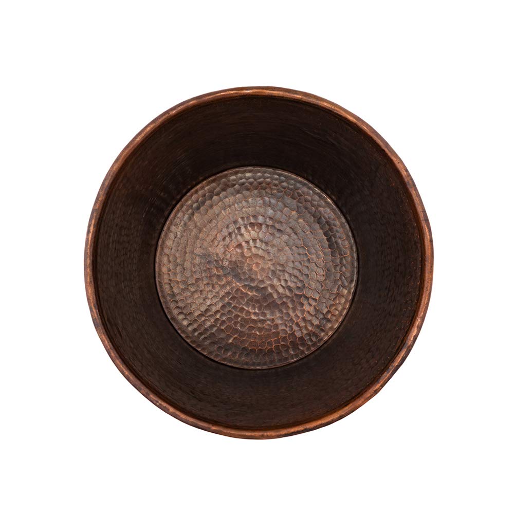 Premier Copper Products TC11DB Hand Hammered Copper Trash Can - Oil Rubbed Bronze Finish | Elegant Waste Bin for Home, Office & Luxury Spaces