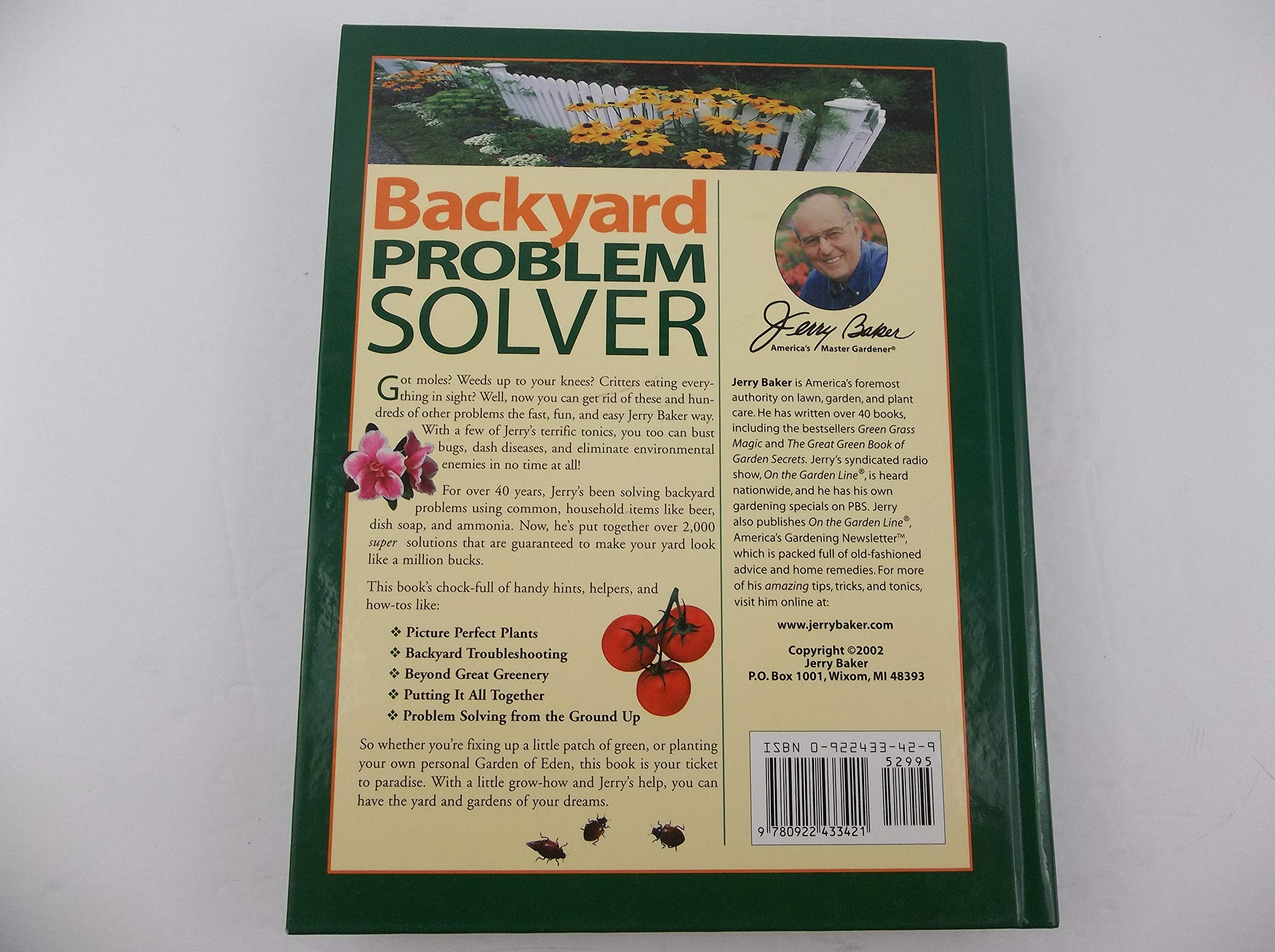 Jerry Baker's Backyard Problem Solver: 2,364 Organic Gardening Solutions for Healthy Soil, Lush Grass, Vibrant Flowers & Vegetables | Pest & Weed Control Guide for Home Gardeners | Perfect for Urban Farming & Landscape Maintenance