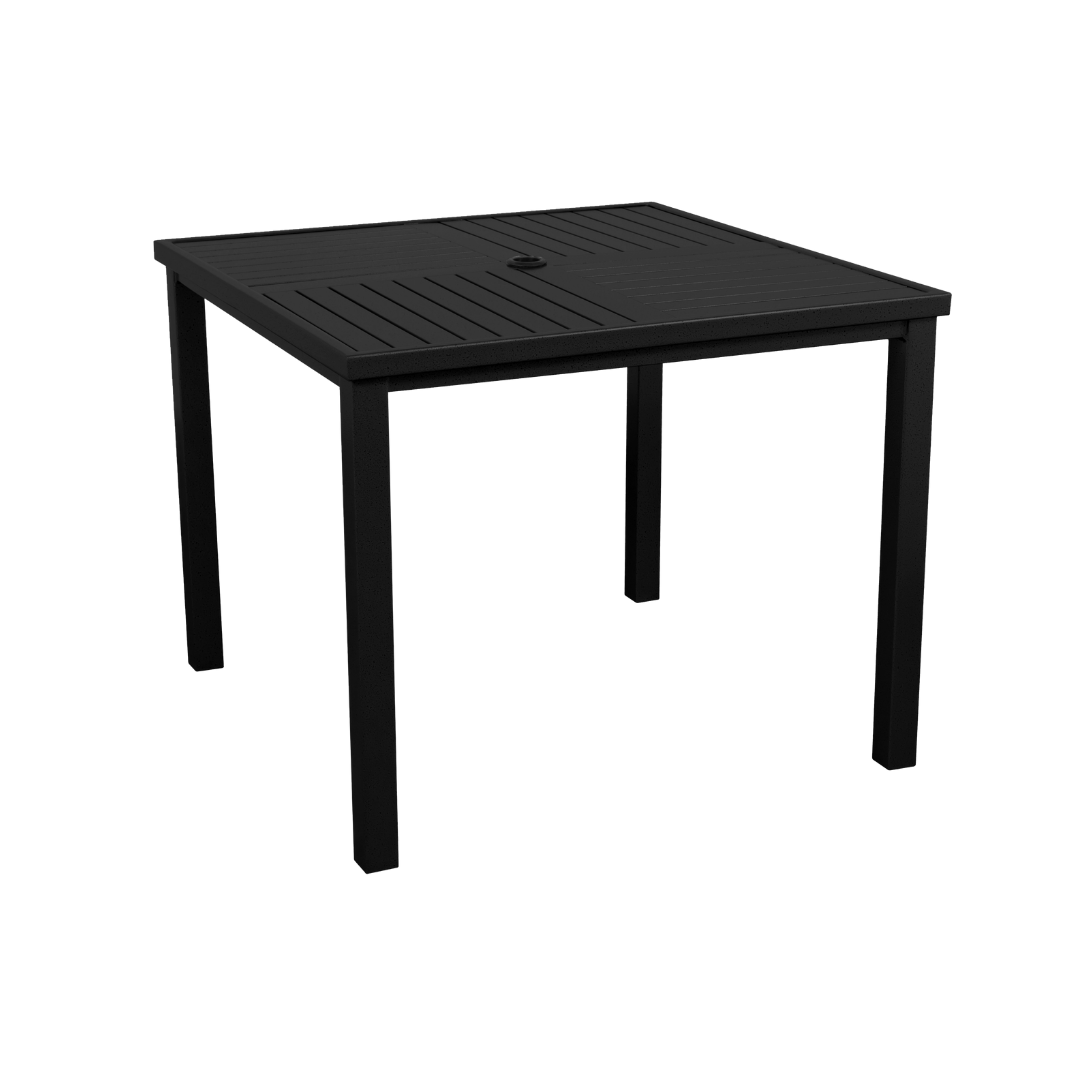 Modern Square Slat Dining Table - Solid Wood Kitchen Table for 4-6 People - Perfect for Small Spaces, Breakfast Nook & Apartment Dining Areas