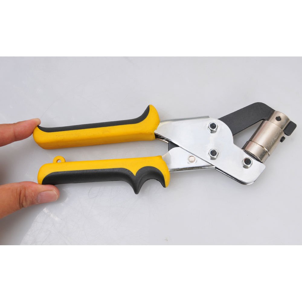 Portable Hand Press Grommet Tool Kit with 500pcs Yellow Eyelets - Heavy Duty Hole Punch for Vinyl Banners, Signs, Tarps & Fabric - Perfect for DIY Projects, Home Repairs & Professional Sign Making