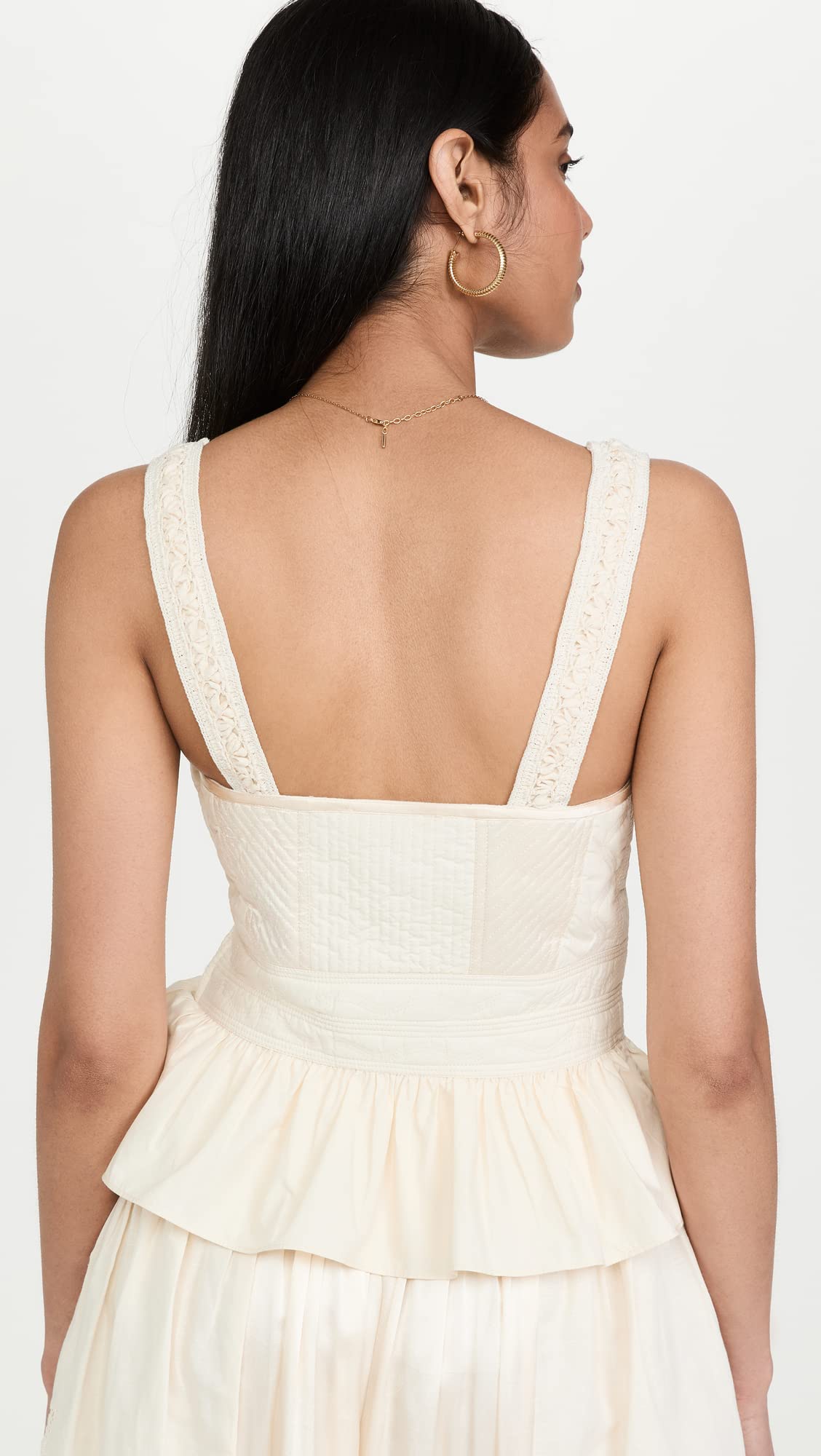 Ulla Johnson Women's Orla Top - Ivory & Off White Blouse Size 10 | Elegant Boho Chic Shirt for Casual Wear, Date Night & Summer Outfits