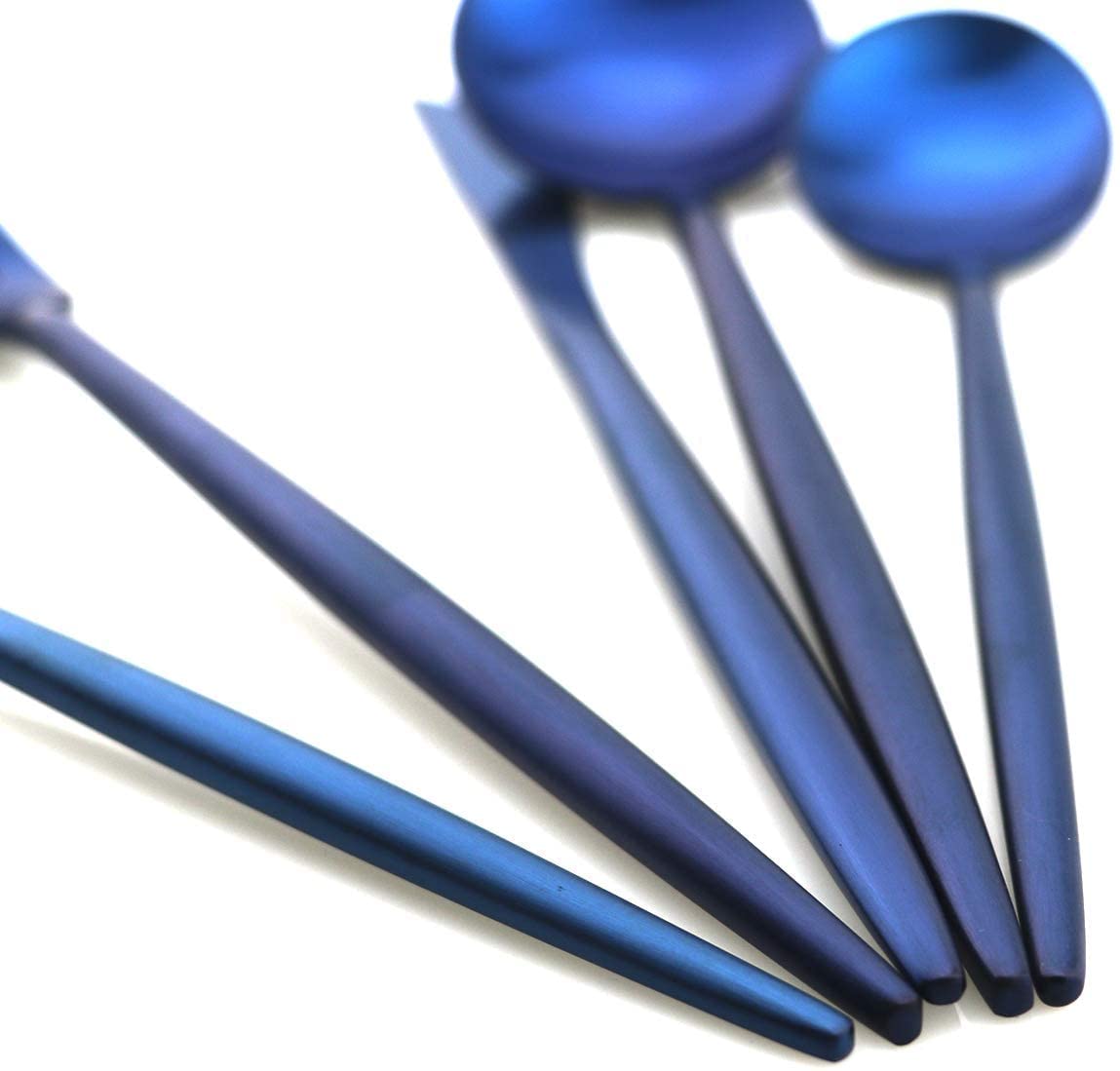 Premium 40-Piece Gugrida Flatware Set - Blue Stainless Steel Silverware Cutlery for 8 People | 304 Stainless Steel, Matte Polished Finish, Dishwasher Safe | Perfect for Dinner Parties, Weddings & Everyday Dining