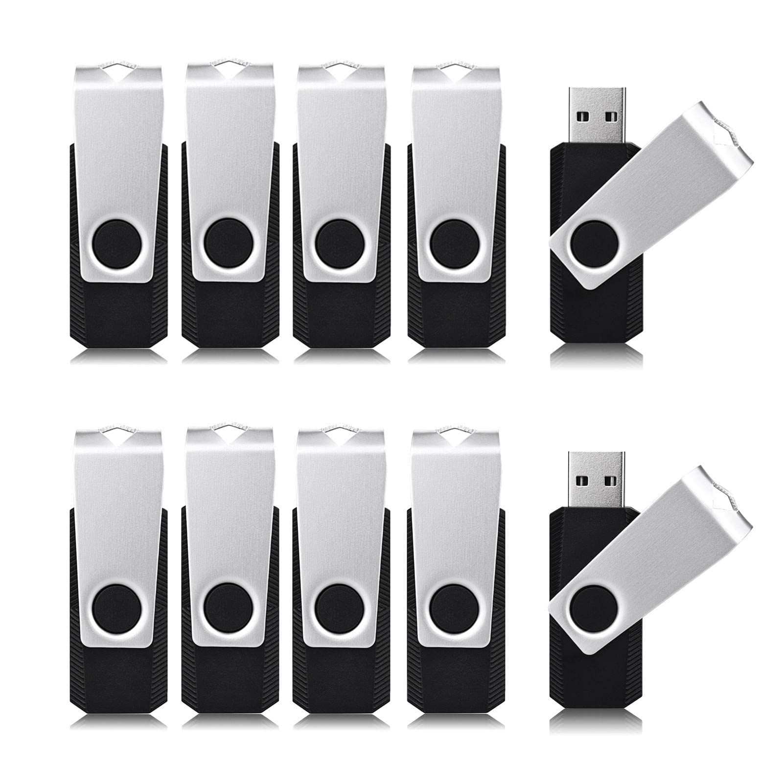 Aiibe 64GB USB Flash Drive 50 Pack - Bulk USB 2.0 Thumb Drives Memory Sticks for Business, School, Data Storage & File Sharing - Black