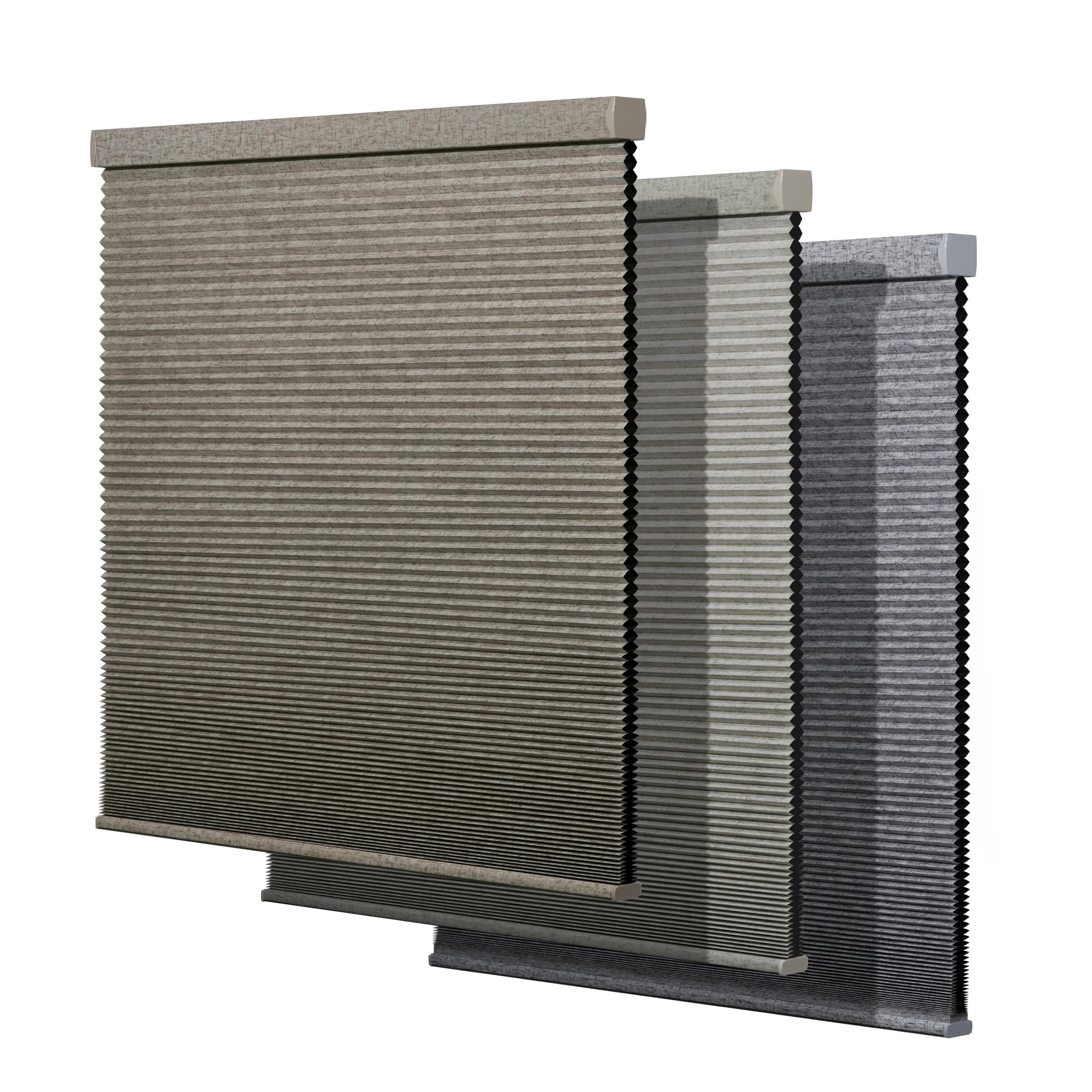 Boolegon Cordless Blackout Honeycomb Shades - Thermal Insulated Cellular Blinds for Windows, Dark Beige, 26.5