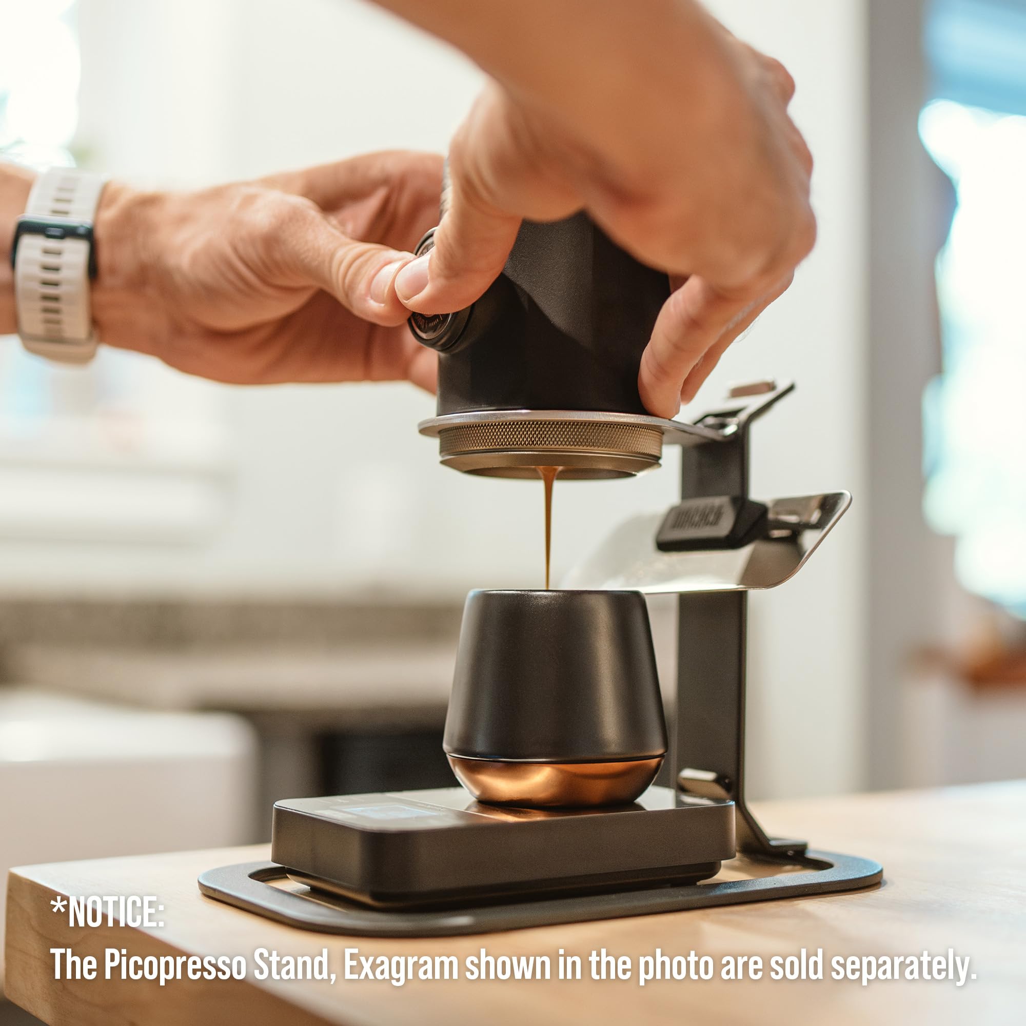 WACACO Picopresso Portable Espresso Maker with Protective Case - Professional Manual Coffee Machine for Travel, Ultra-Fine Grind Compatible | Perfect for Camping, Hiking & Outdoor Adventures