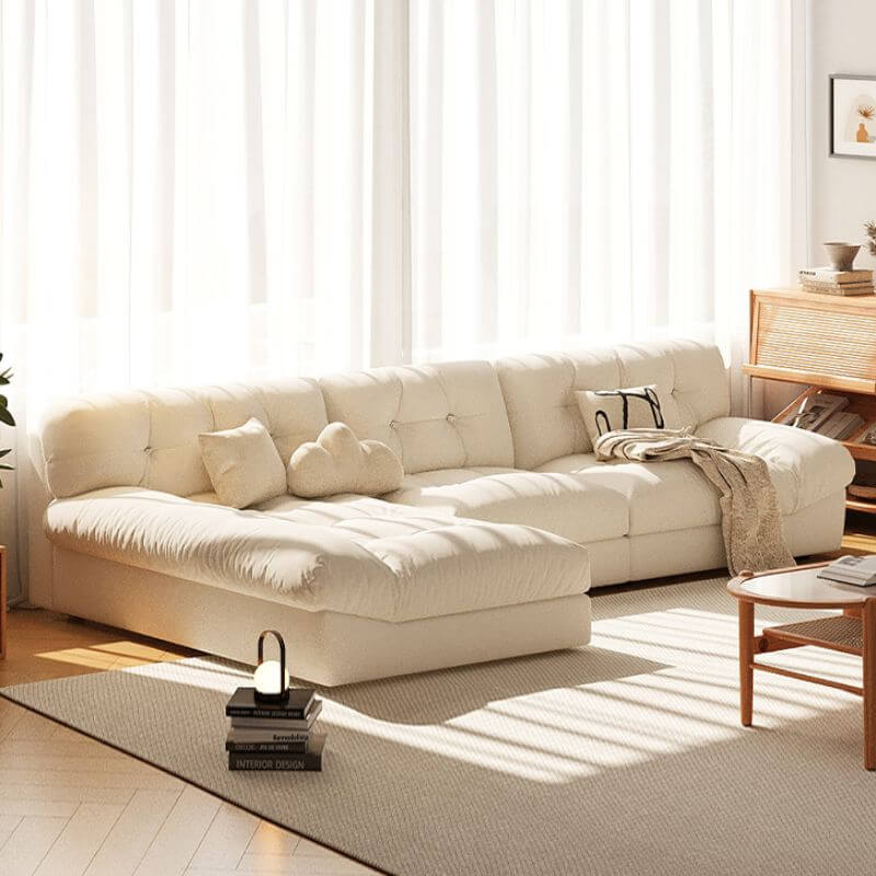 L-Shaped Sectional Sofa with Chaise Lounge - Left-Facing, Button Tufted Upholstery for Living Room, Family Room & Home Theater Comfort