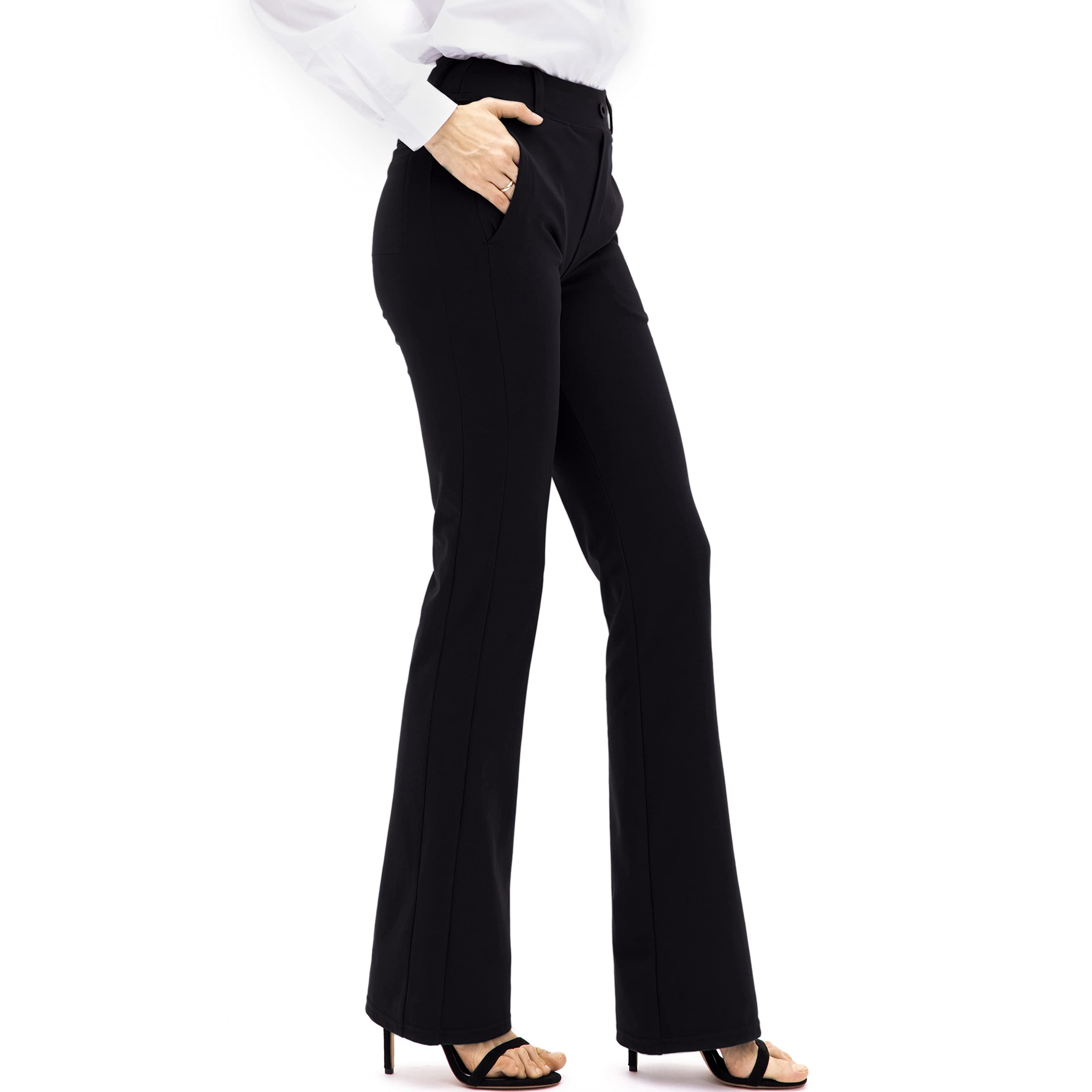 XELORNA Women's Bootcut Yoga Dress Pants - Stretchy Work Pants for Office & Business Casual - Comfortable Slacks with 6 Pockets - Perfect for Work, Travel & Everyday Wear