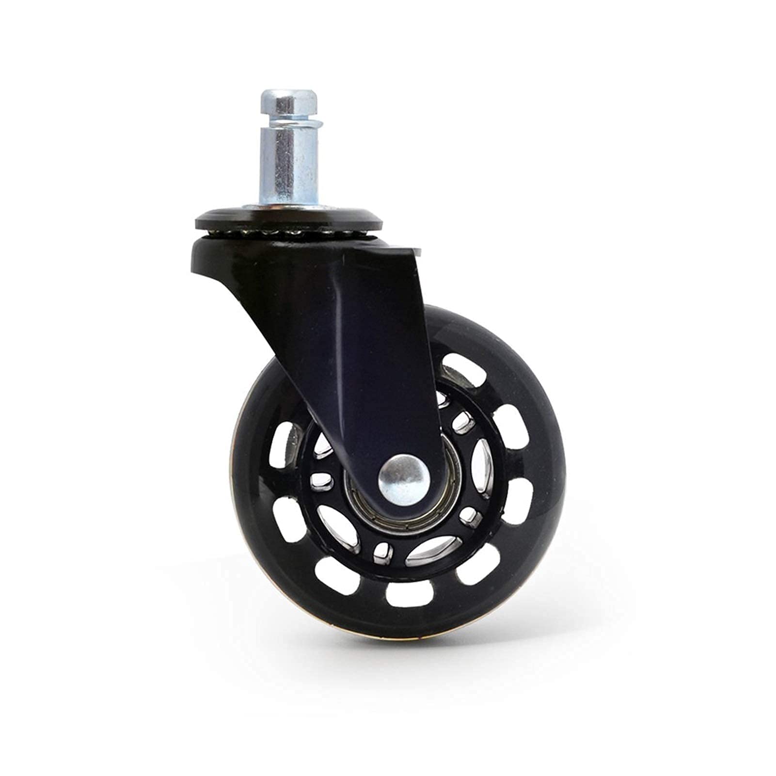 2.5Inch & 3Inch Heavy Duty Swivel Caster Wheels Set of 4 - PU Silent Casters with Circlip for Office Chairs, Furniture & Industrial Use - 360° Smooth Rolling & High Load Bearing Capacity for Home, Office & Warehouse