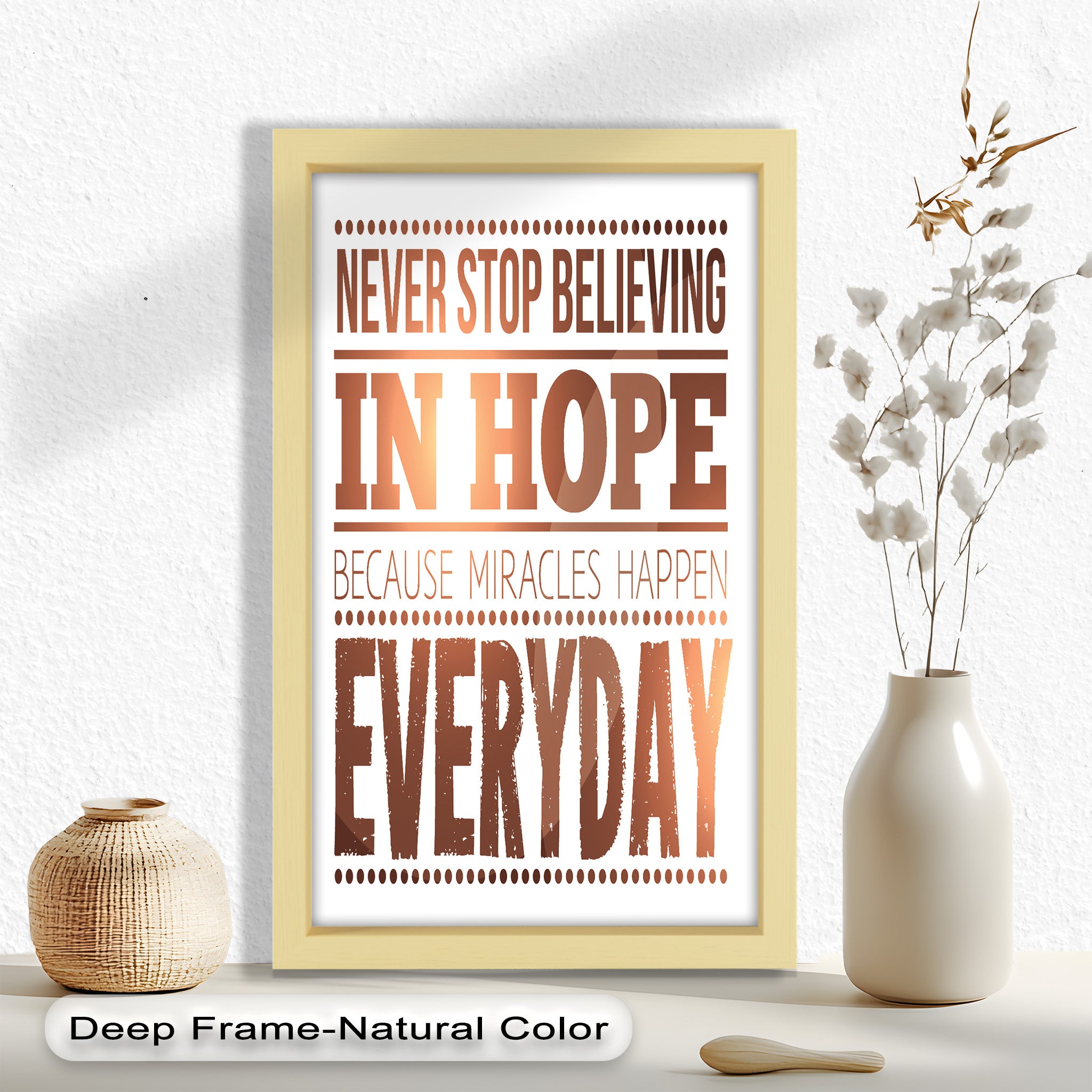 Inspiring 'Believe in Hope' Motivational Oil Painting - Uplifting Wall Art for Home, Office & Meditation Space